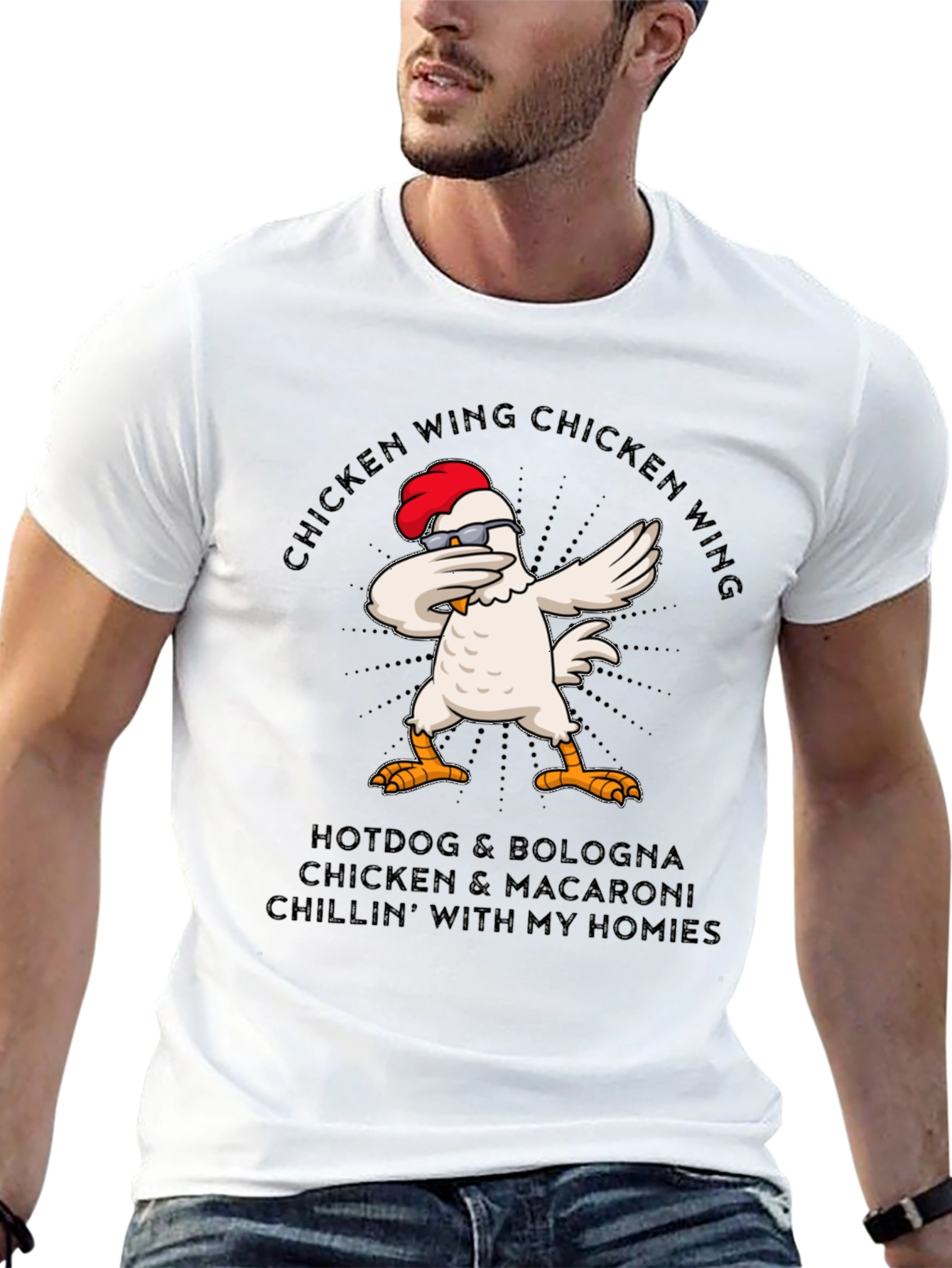 Chicken Wing Dabbing T-Shirt - Funny Foodie Tee