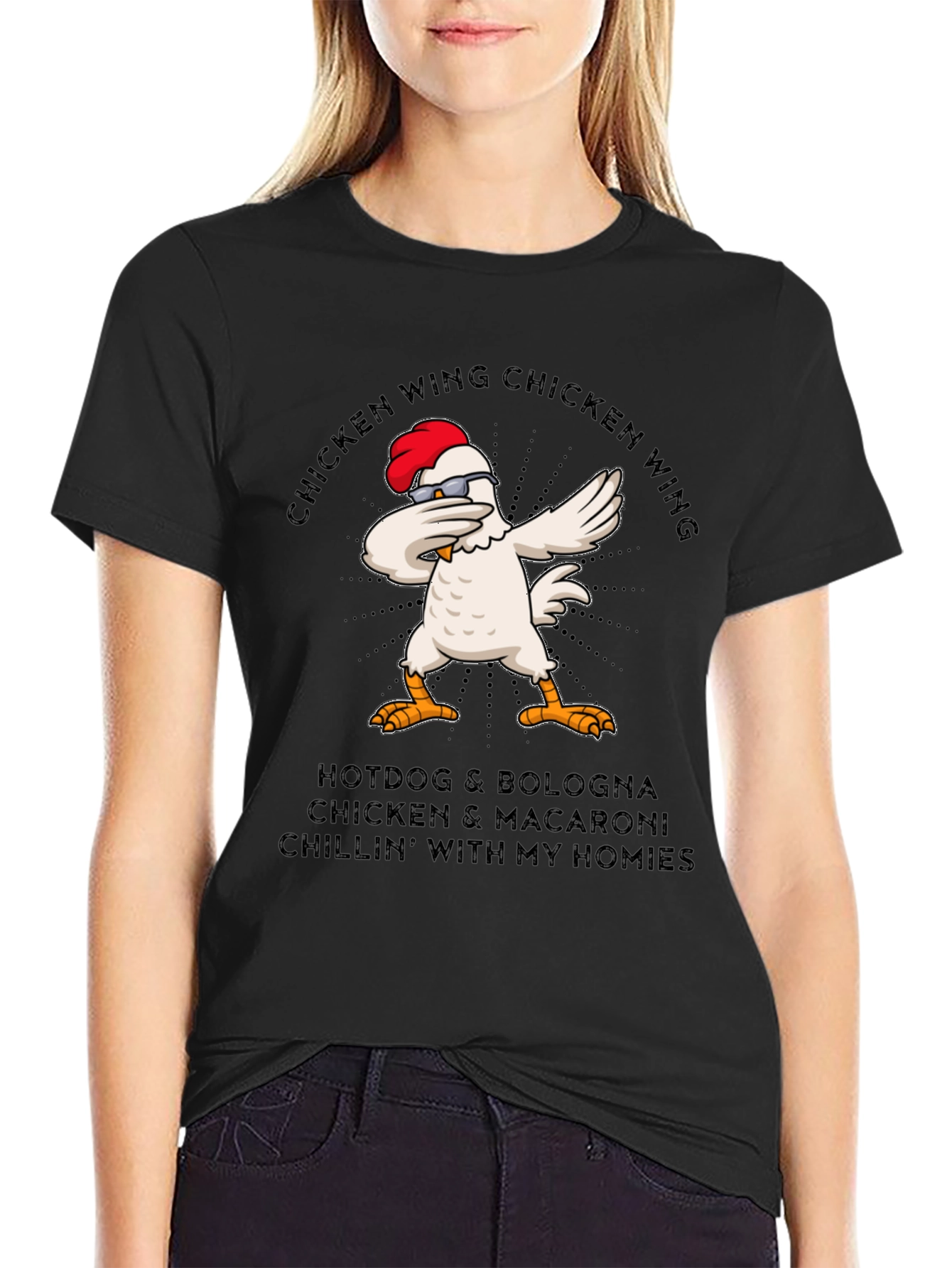 Chicken Wing Dabbing T-Shirt - Funny Foodie Tee