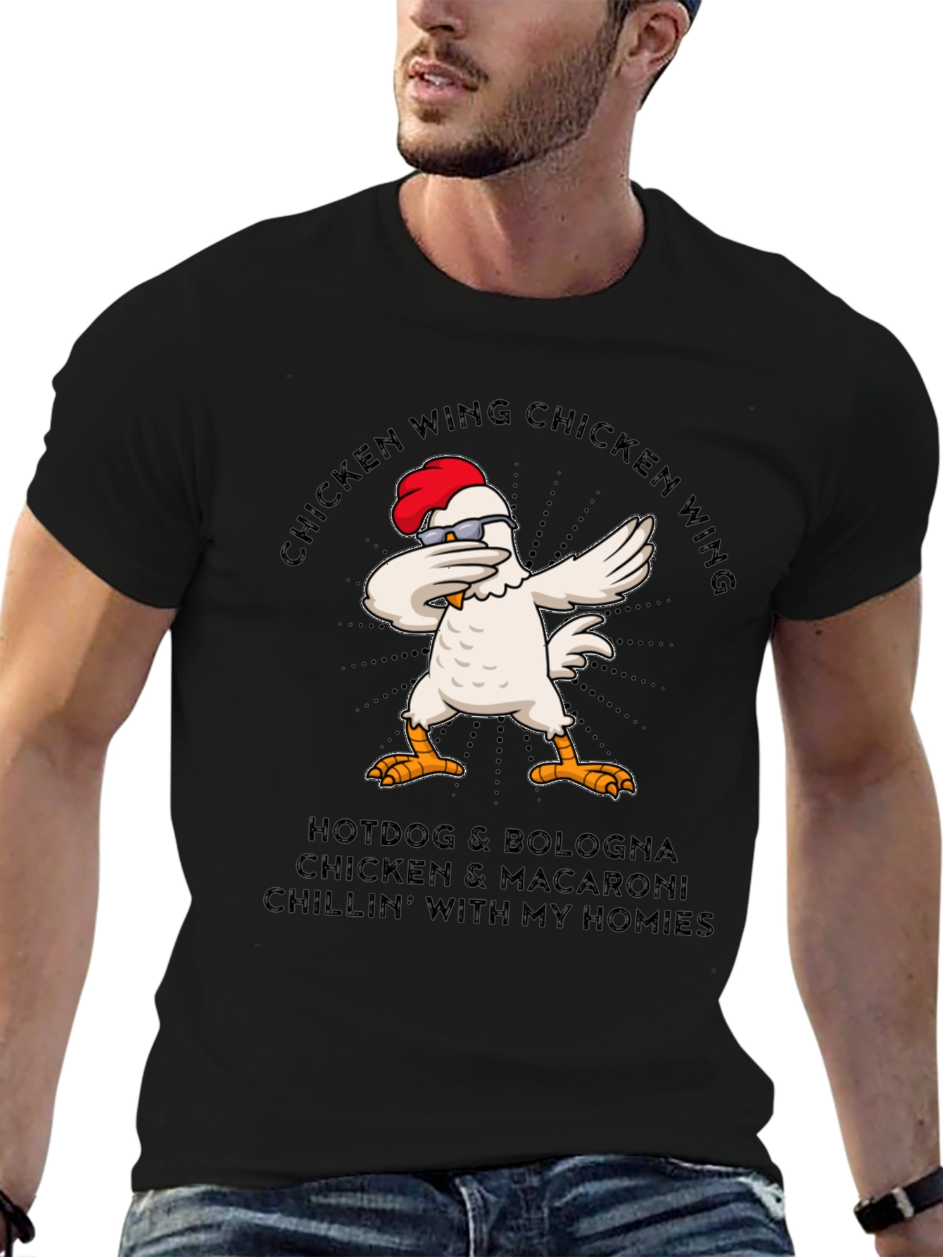 Chicken Wing Dabbing T-Shirt - Funny Foodie Tee