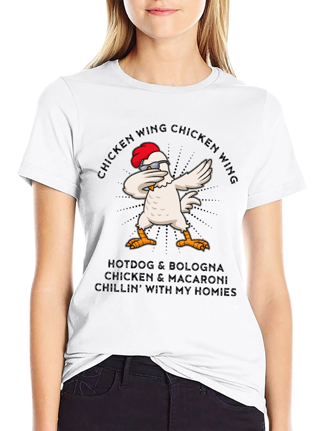 Chicken Wing Dabbing T-Shirt - Funny Foodie Tee