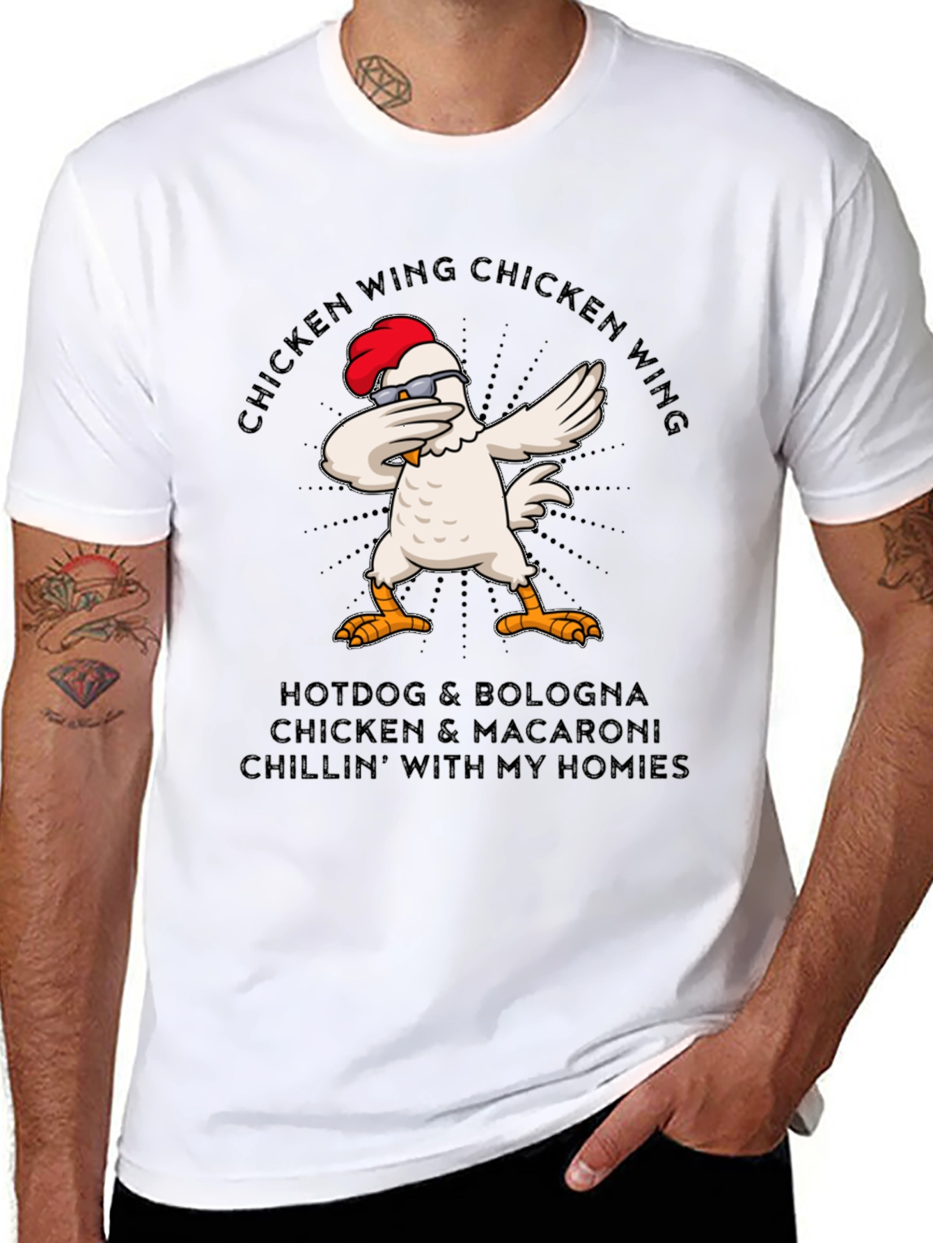 Chicken Wing Dabbing T-Shirt - Funny Foodie Tee