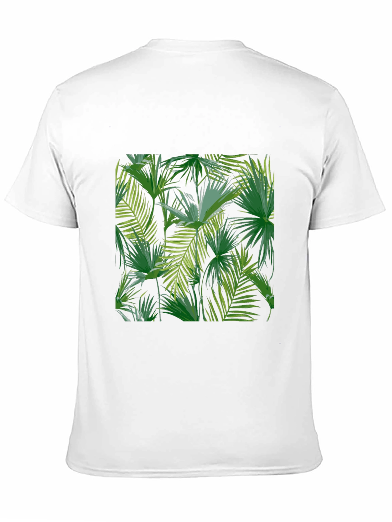 Tropical Leaf Print Black T-Shirt