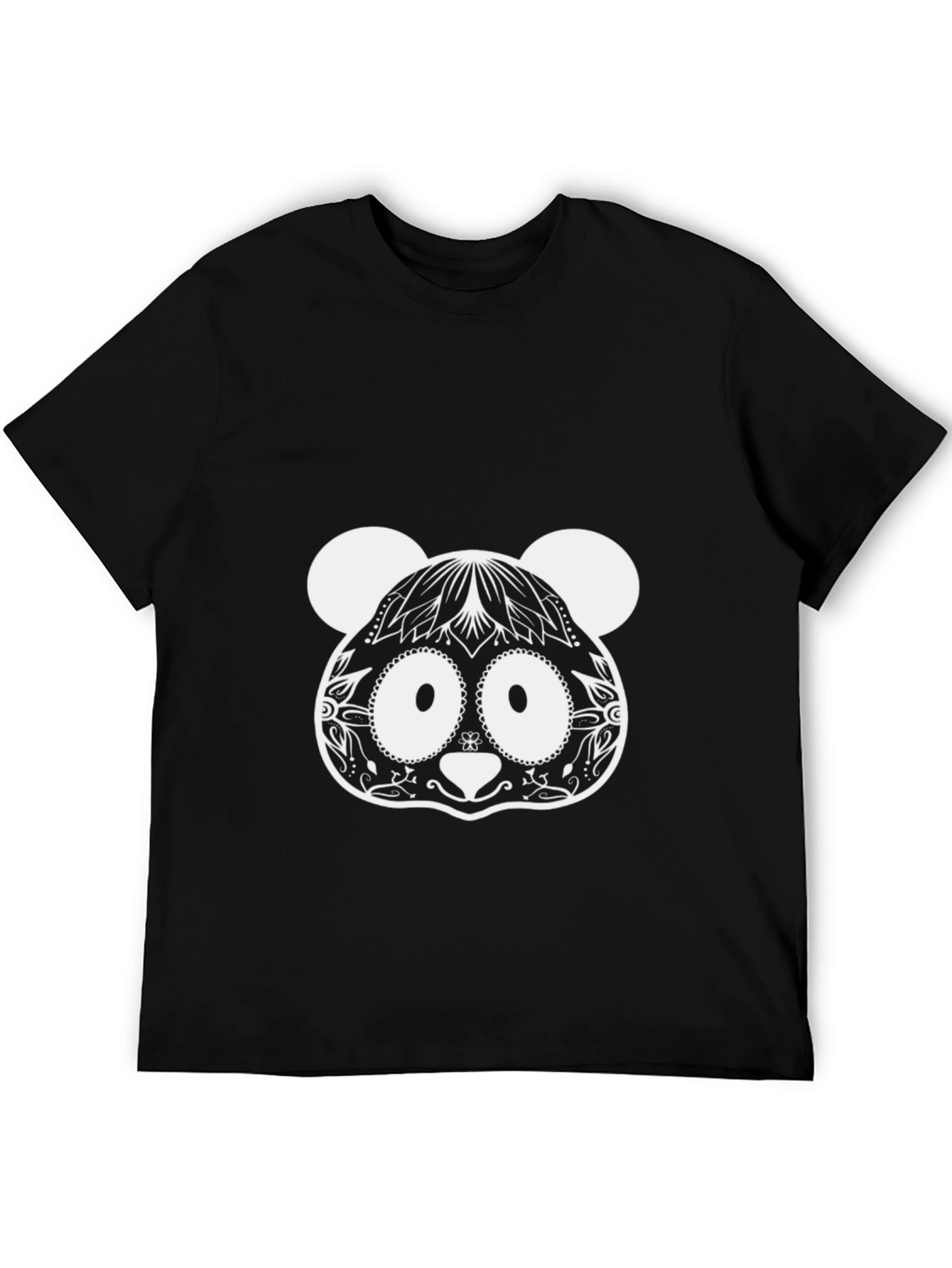 Cool Panda Graphic Tee - Black Cotton Blend