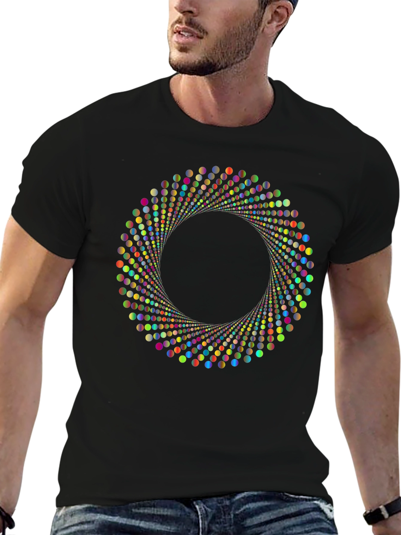 Vortex Dots Graphic T-Shirt - Modern Design