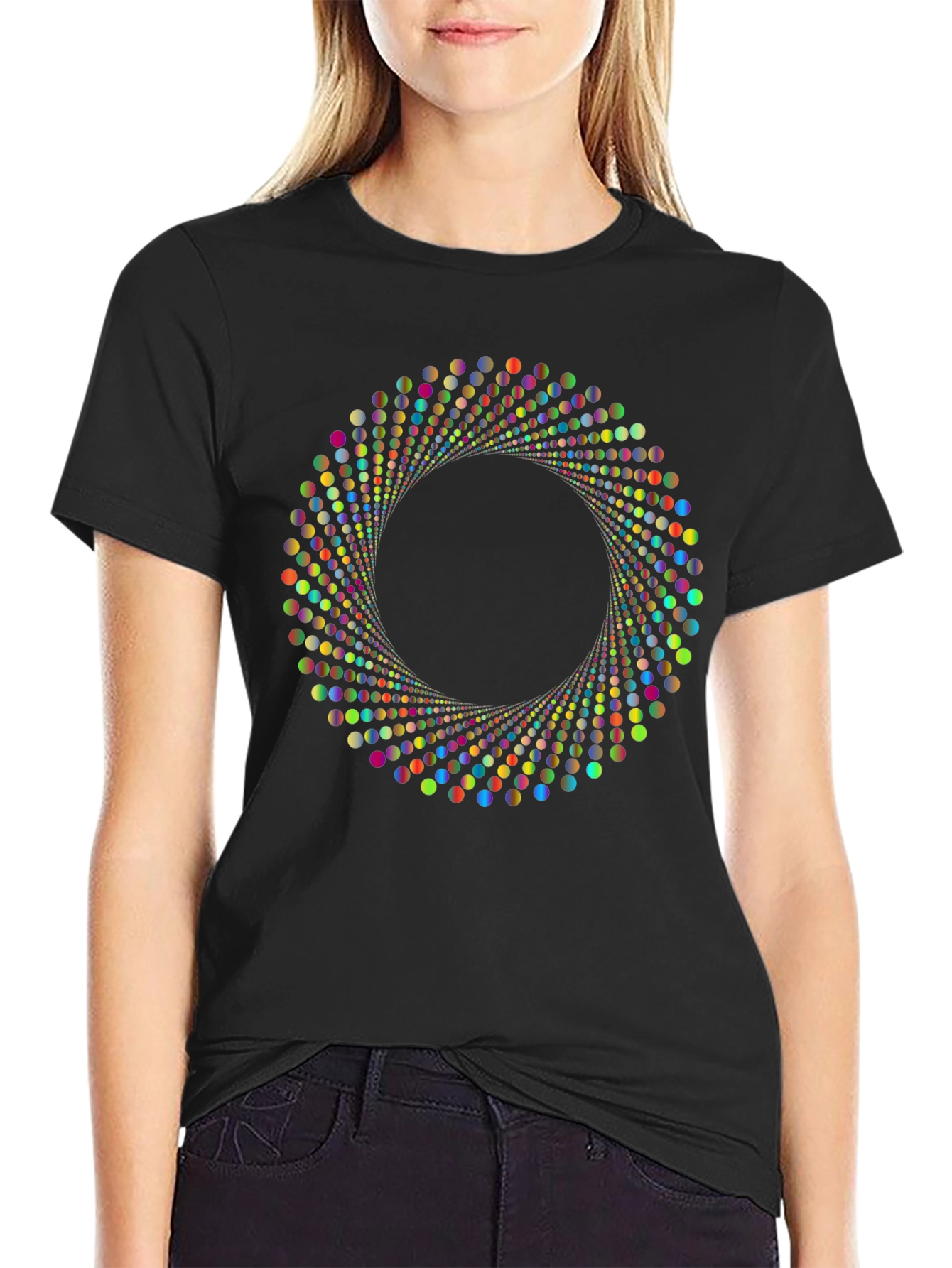 Vortex Dots Graphic T-Shirt - Modern Design