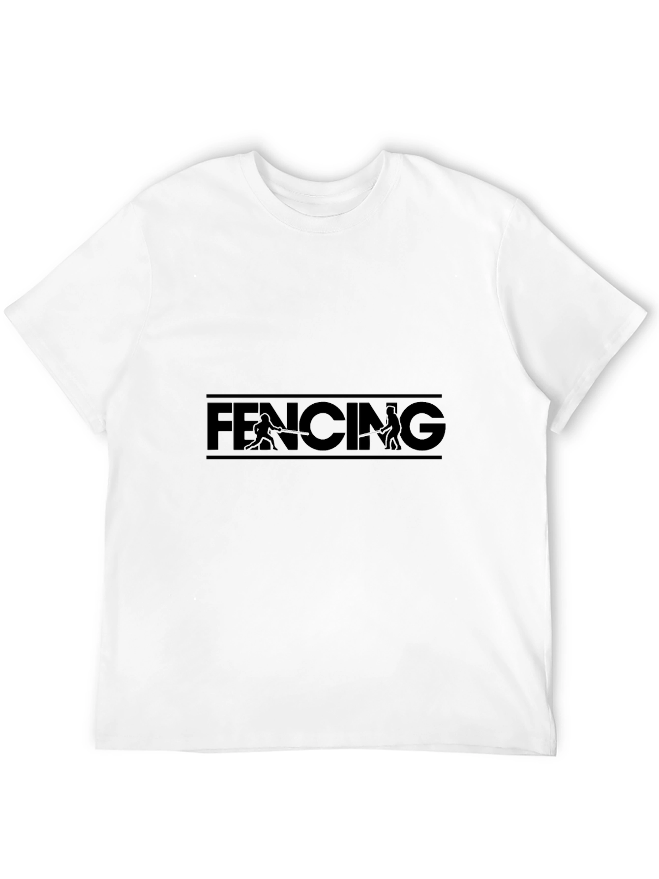 Fencing Graphic T-Shirt - Black Stylish Comfortable