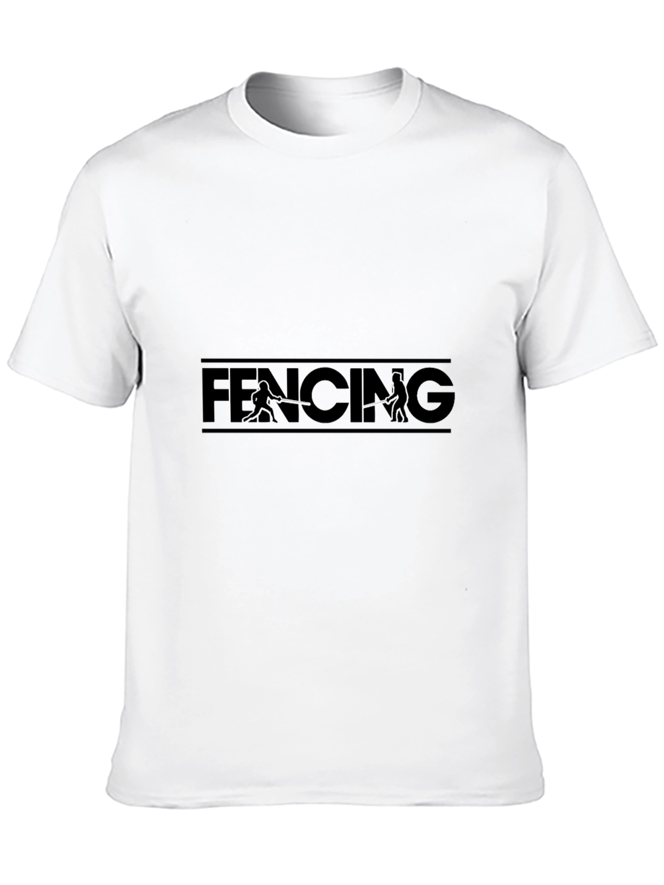Fencing Graphic T-Shirt - Black Stylish Comfortable
