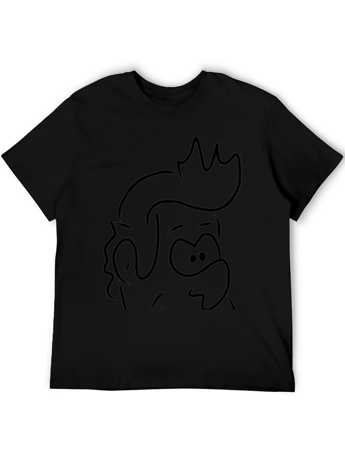 Cartoon Outline Black Tee