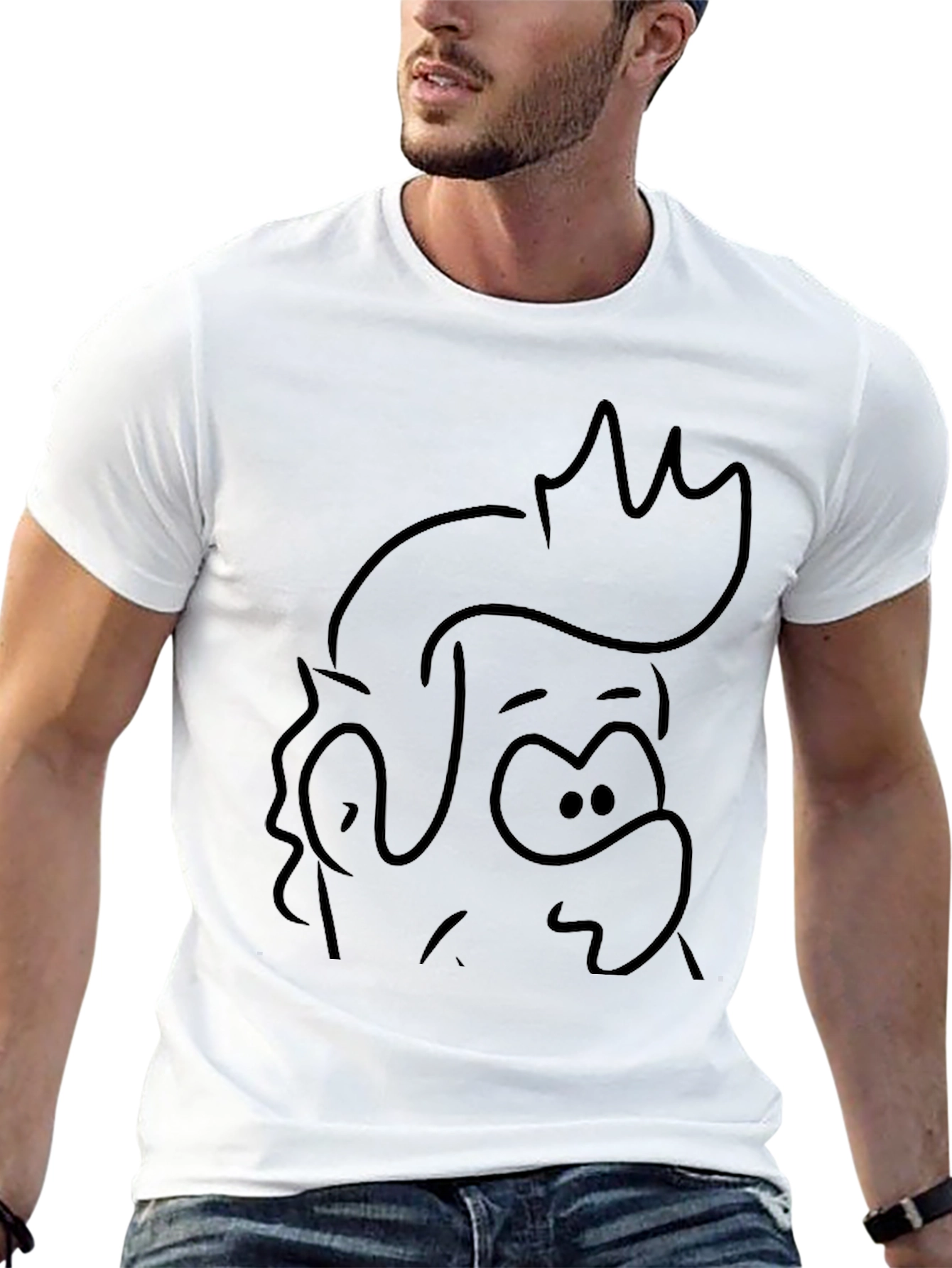 Cartoon Outline Black Tee