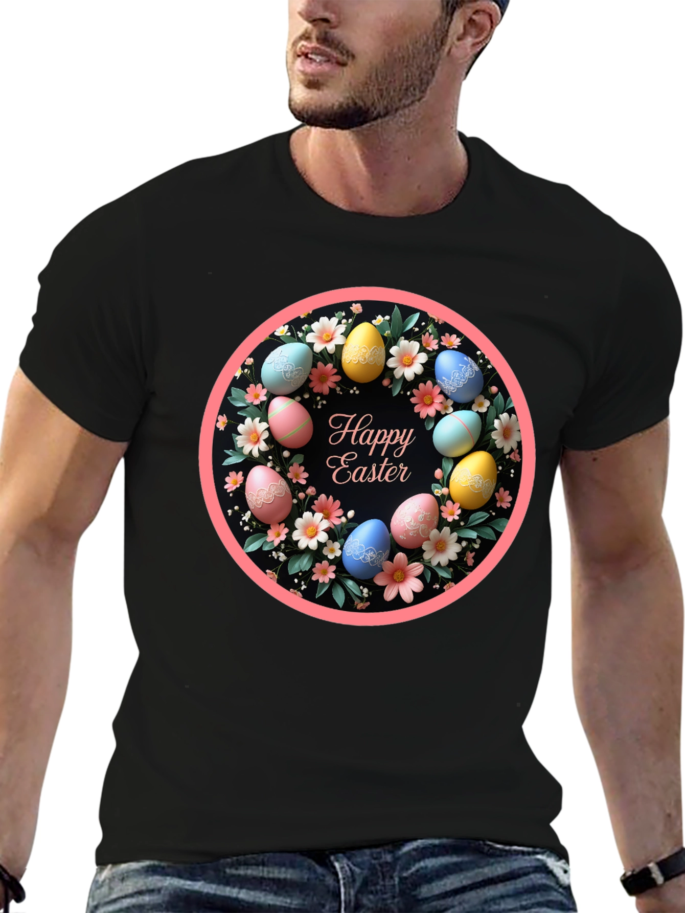 Happy Easter Egg Wreath T-Shirt