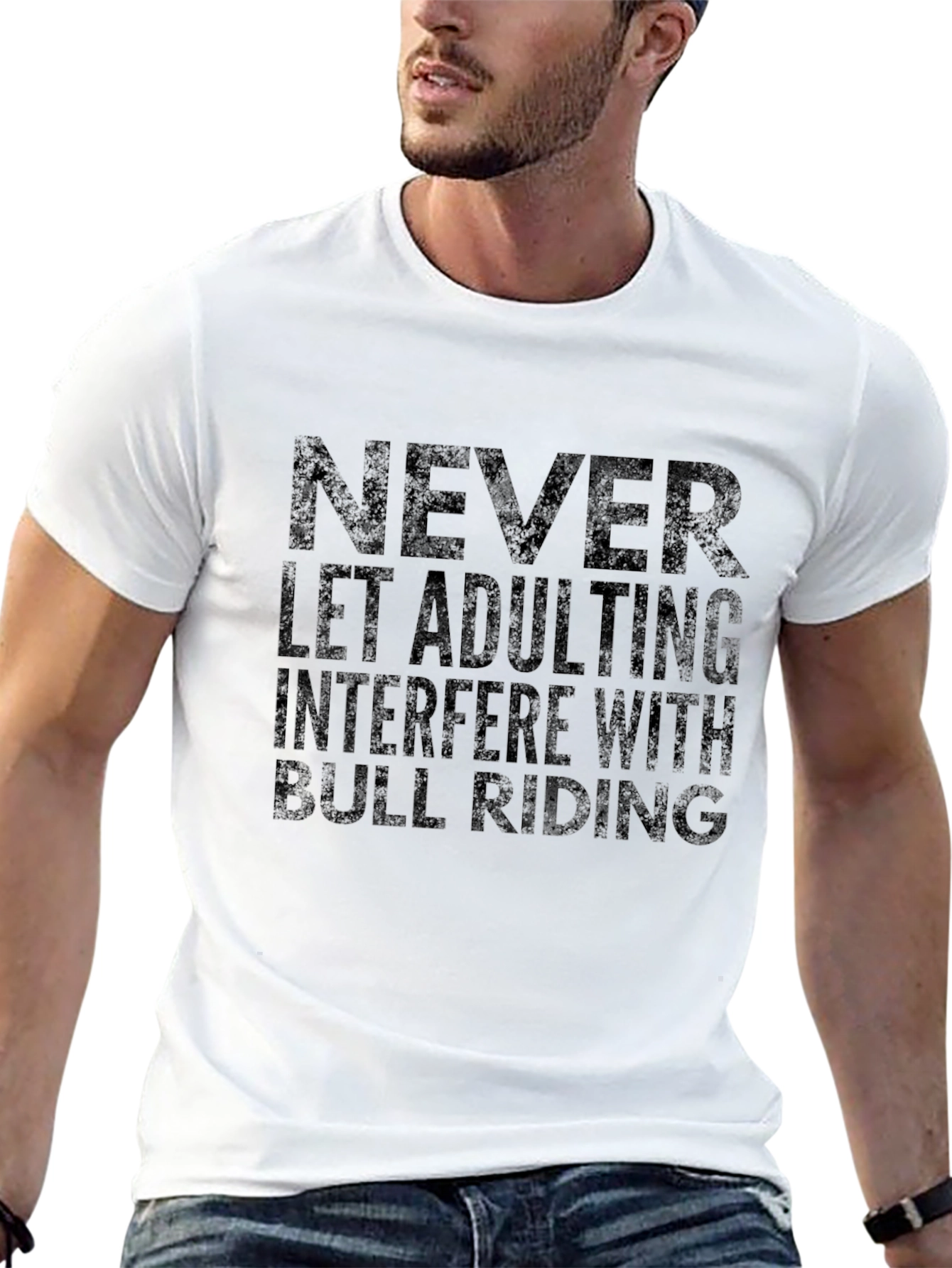 Never Let Adulting Interfere Bull Riding T-Shirt