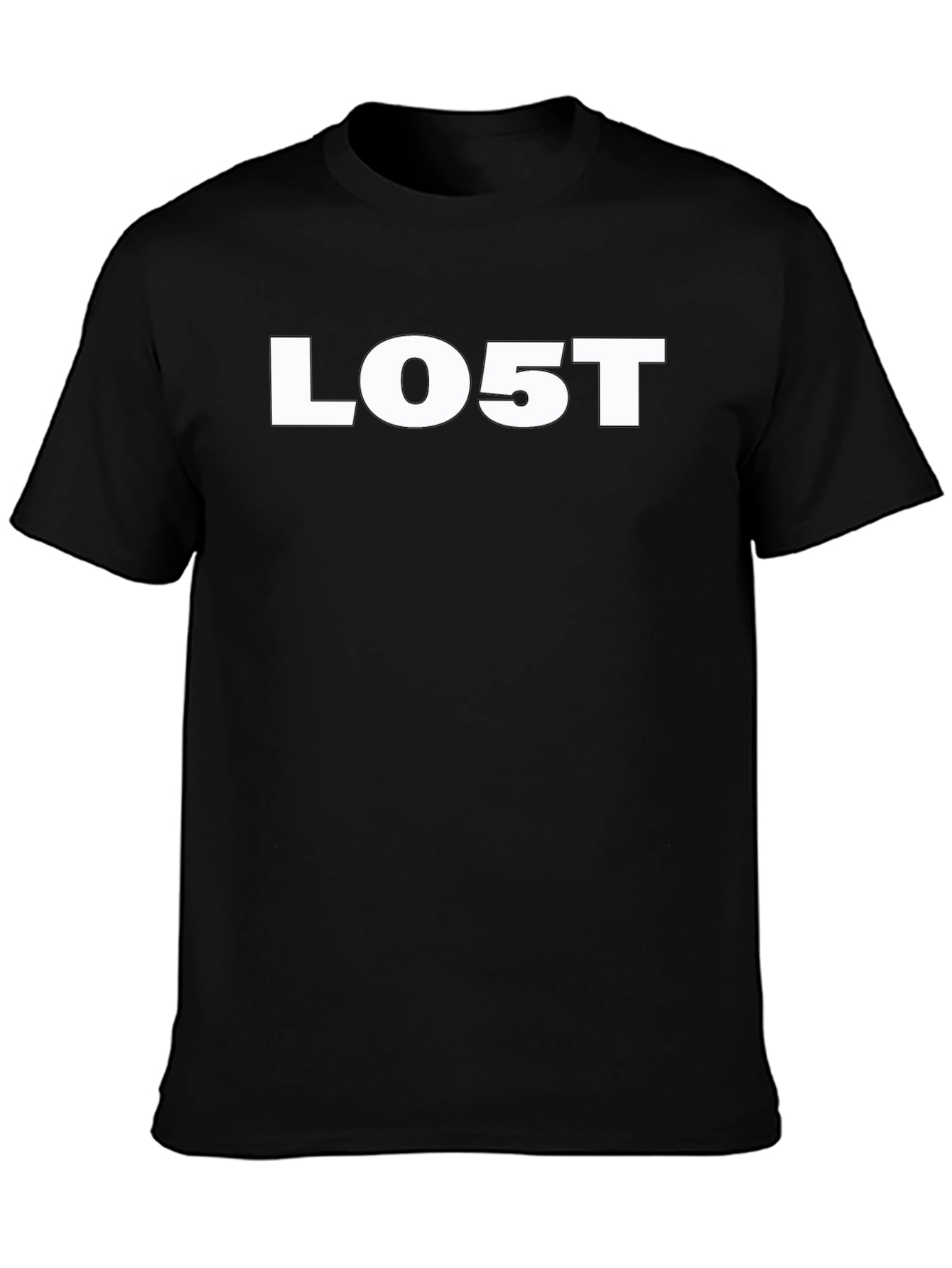 LO5T Graphic Tee - Classic Black Cotton T-Shirt