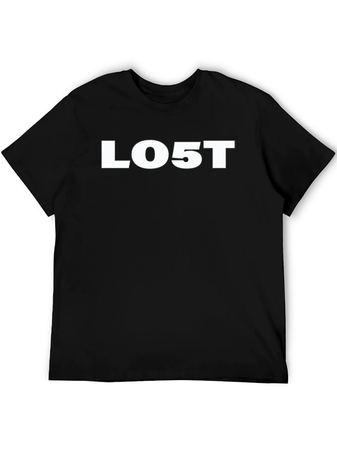 LO5T Graphic Tee - Classic Black Cotton T-Shirt