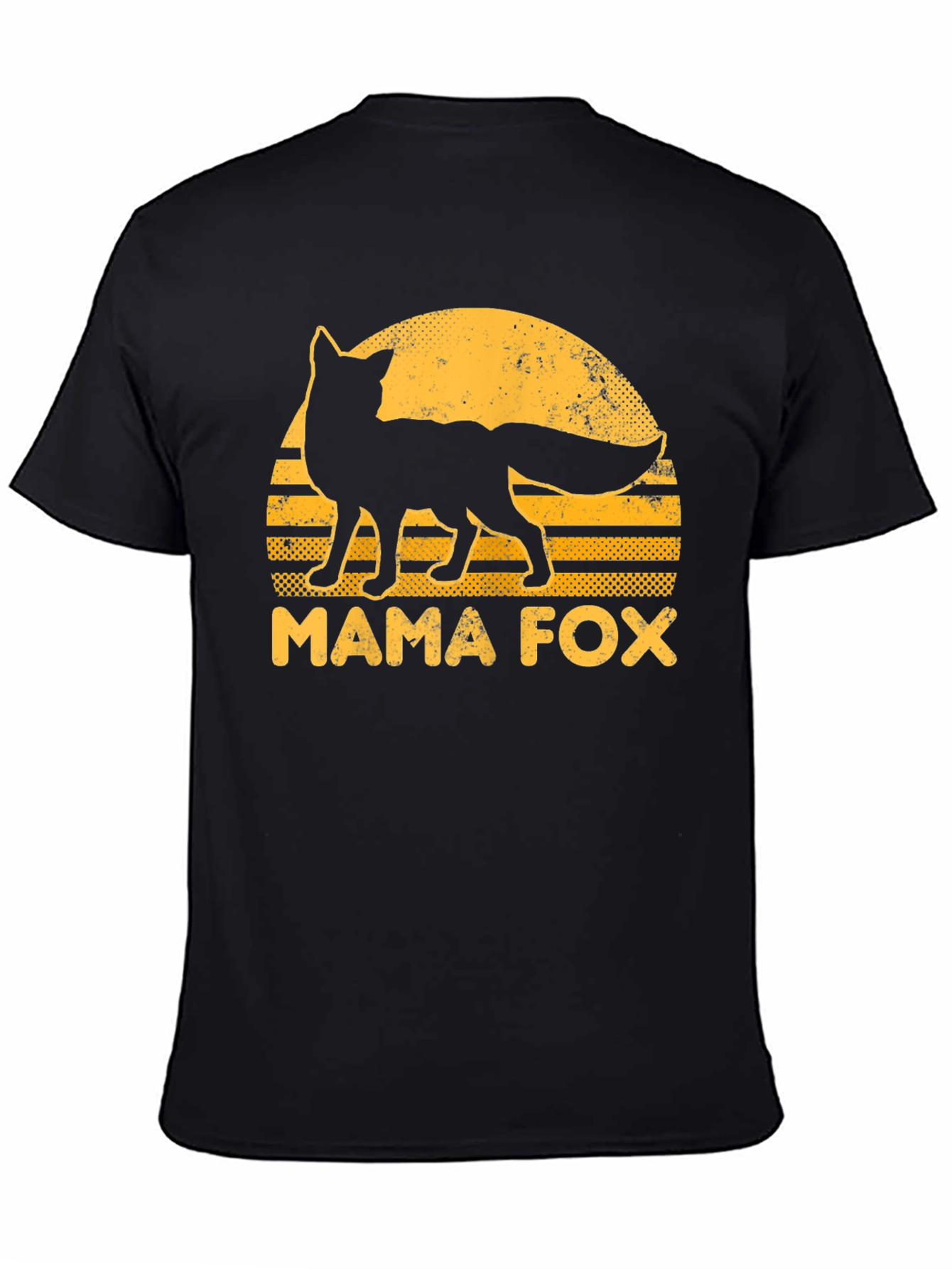 Mama Fox Graphic Tee - Retro Sunset Design