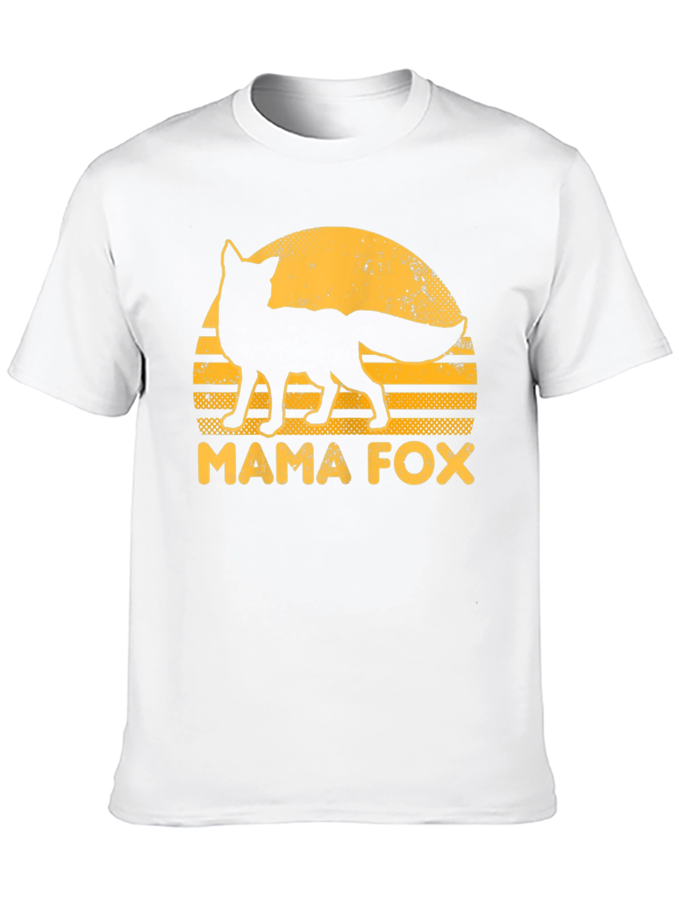 Mama Fox Graphic Tee - Retro Sunset Design