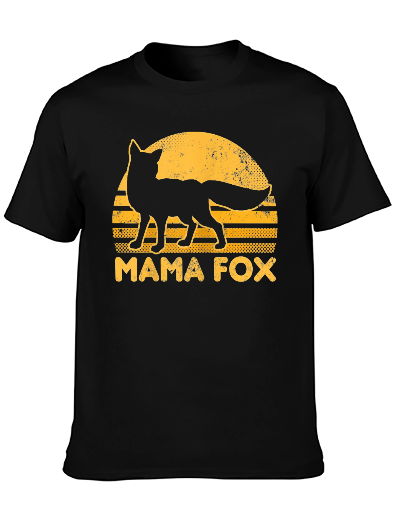 Mama Fox Graphic Tee - Retro Sunset Design