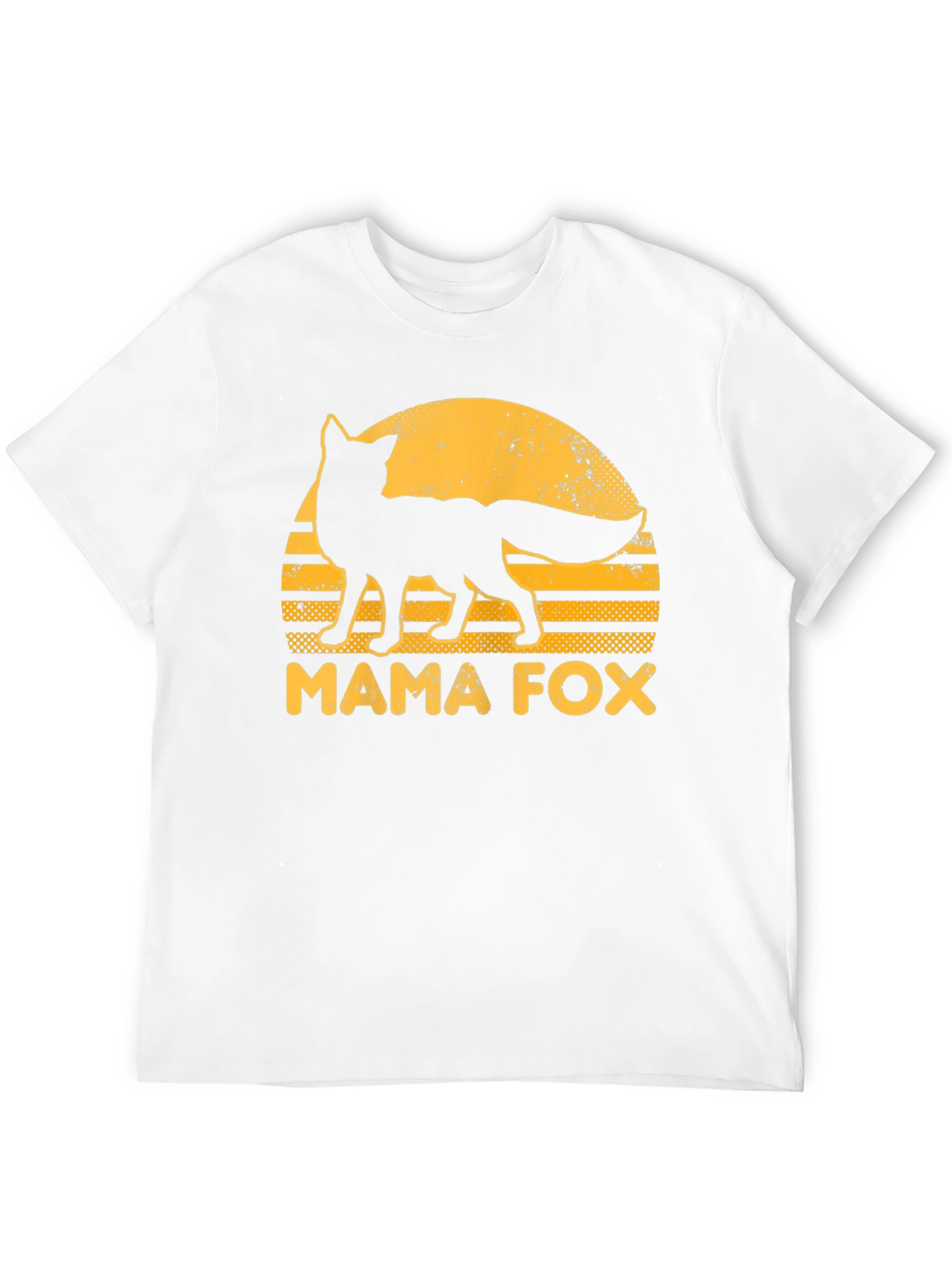 Mama Fox Graphic Tee - Retro Sunset Design