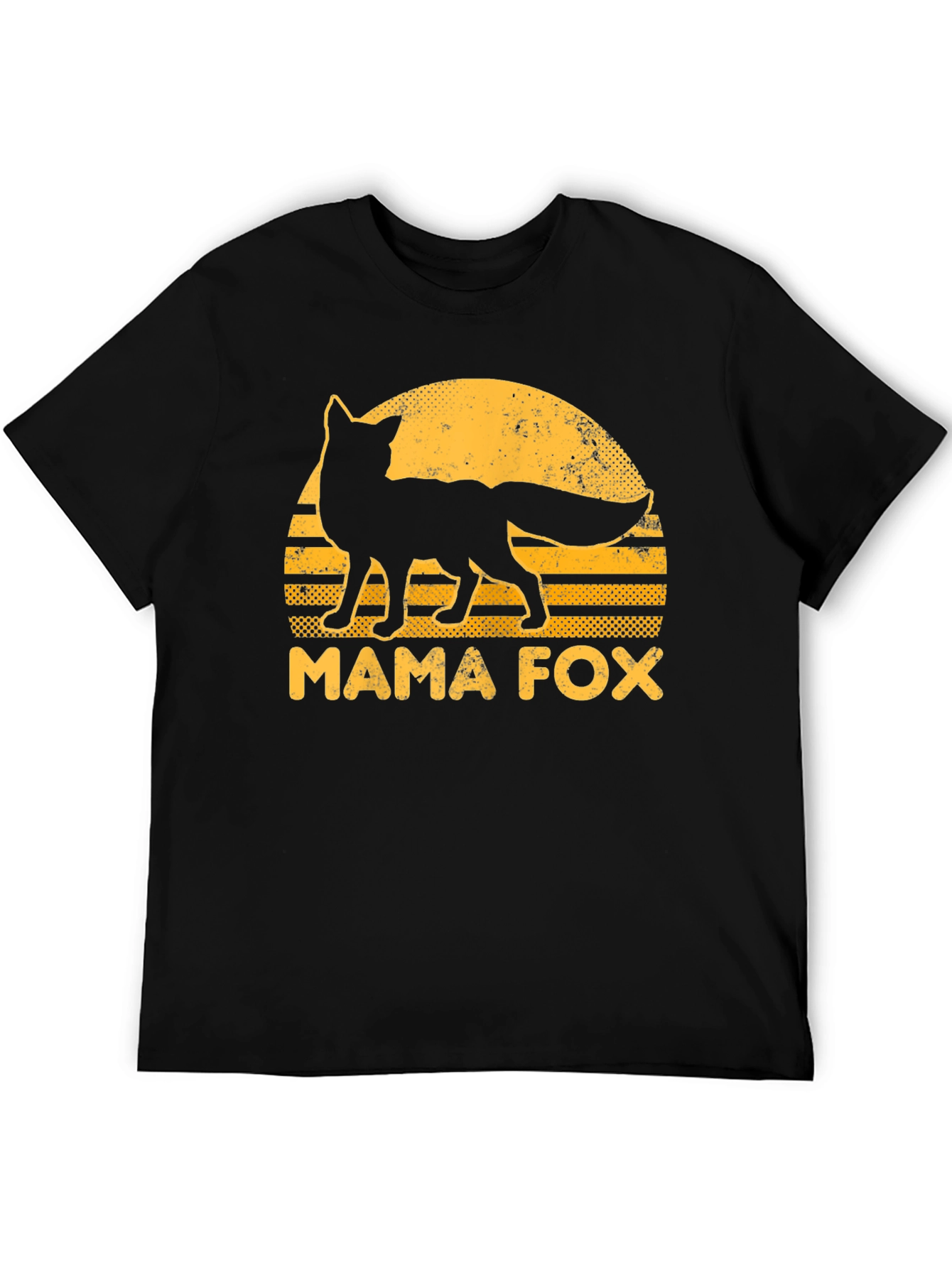 Mama Fox Graphic Tee - Retro Sunset Design