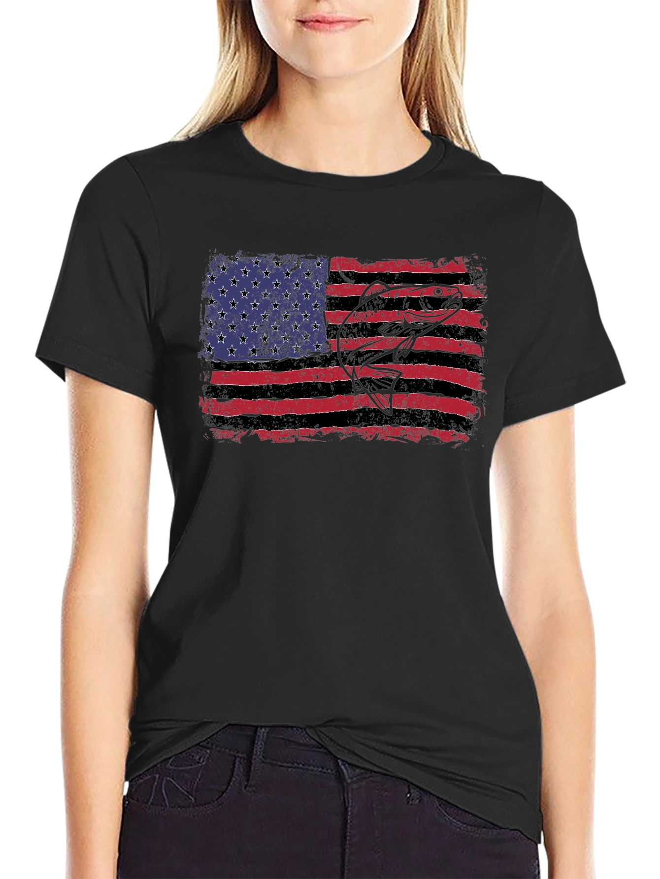 American Flag Bass Graphic Tee