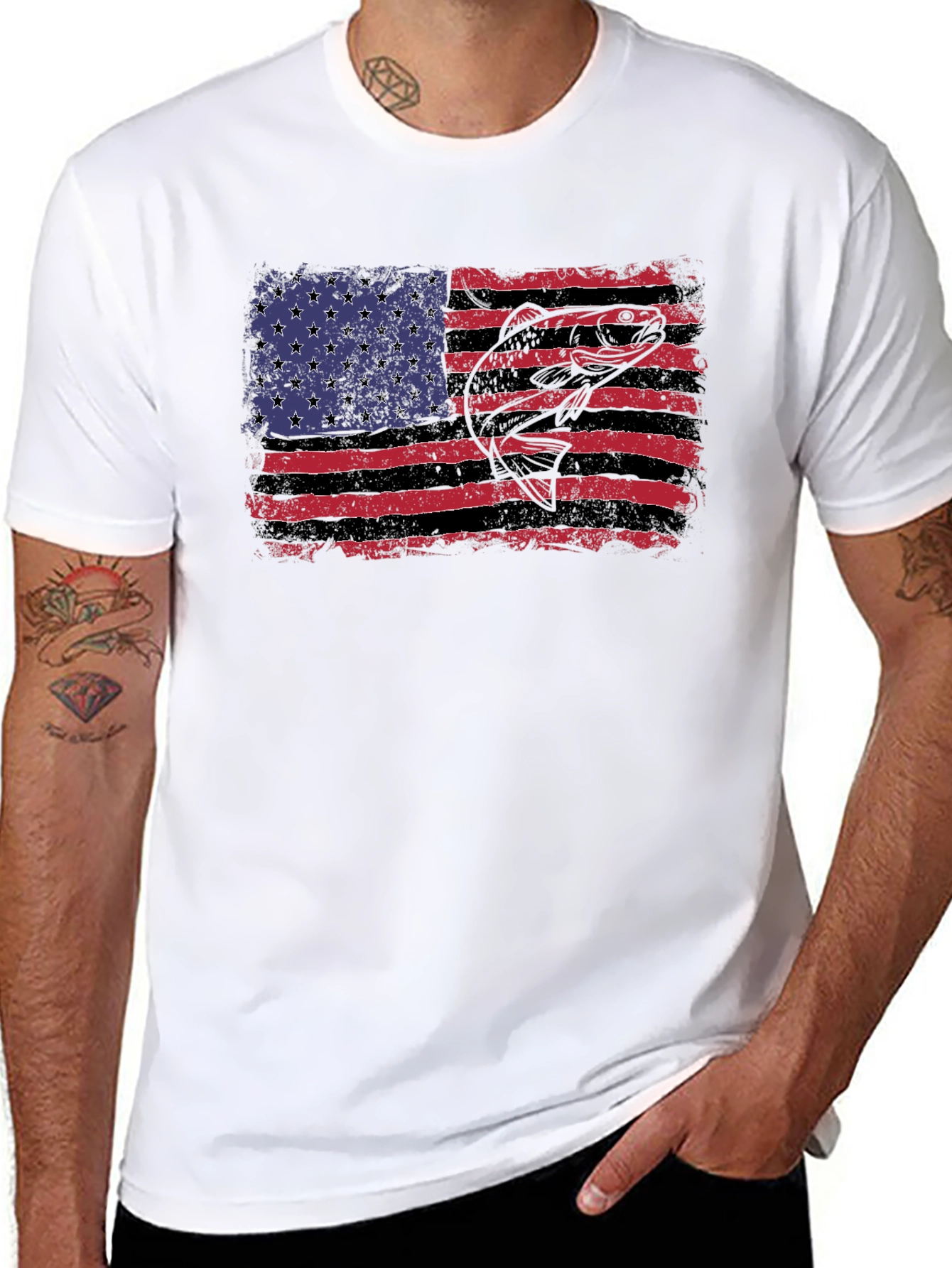 American Flag Bass Graphic Tee