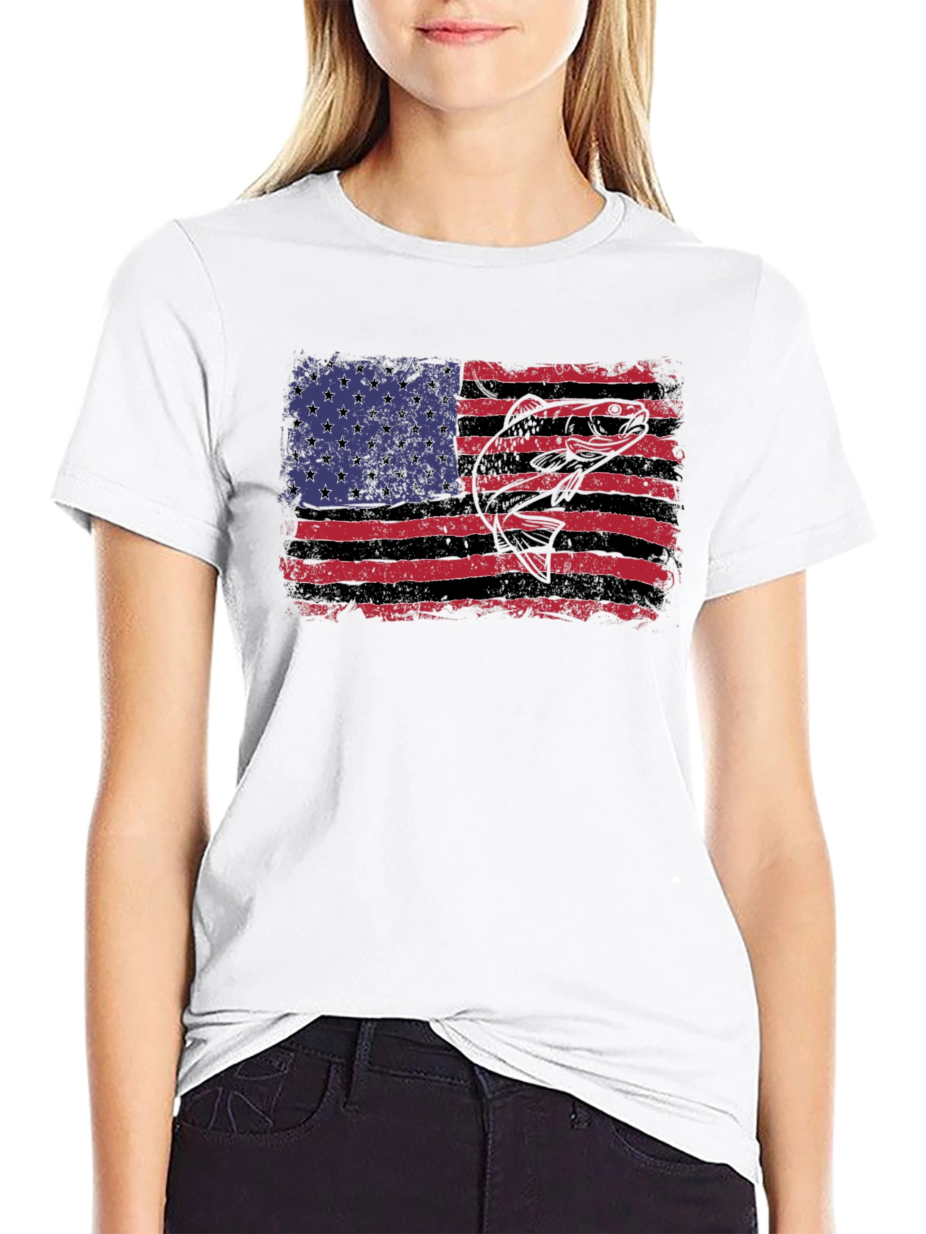 American Flag Bass Graphic Tee