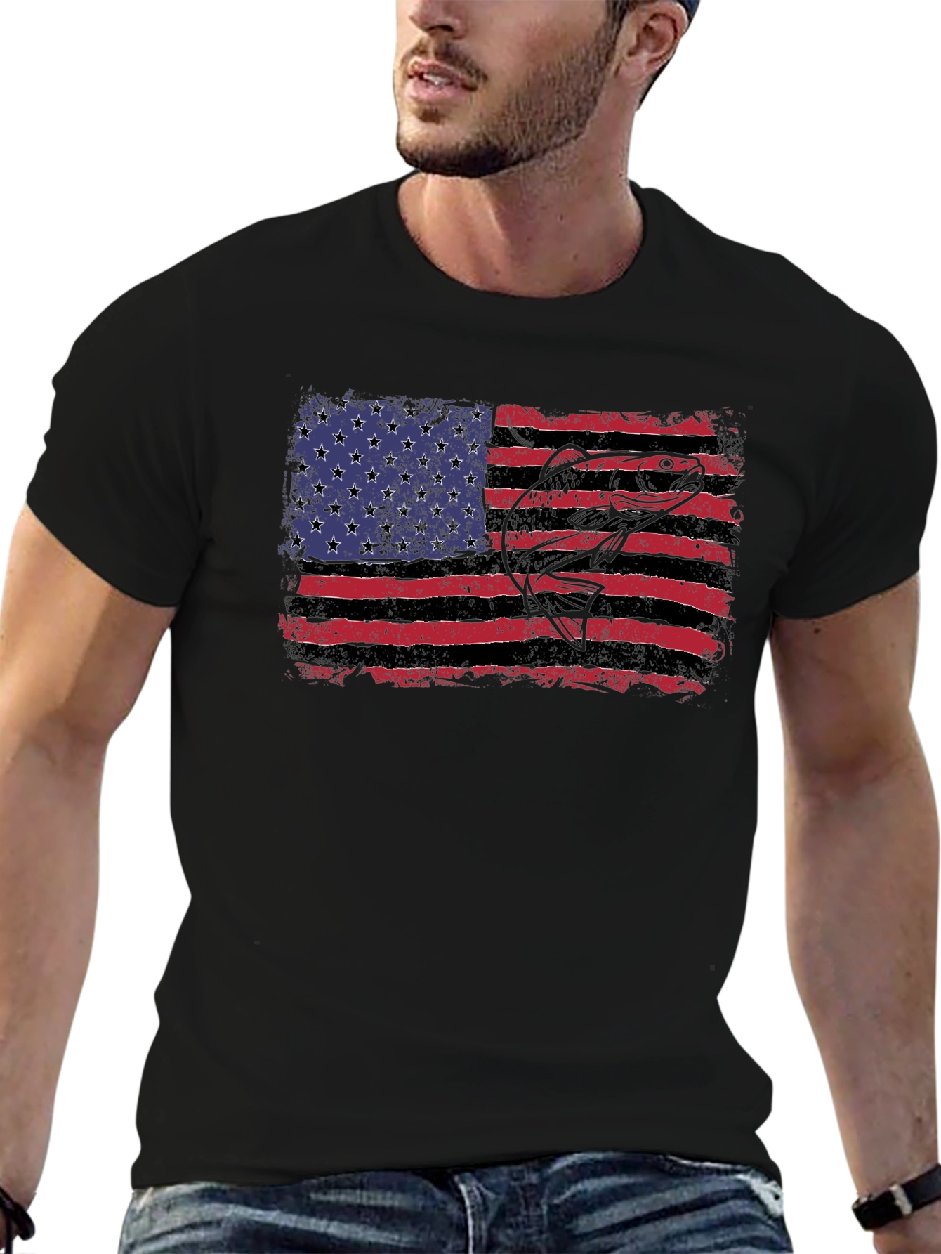 American Flag Bass Graphic Tee