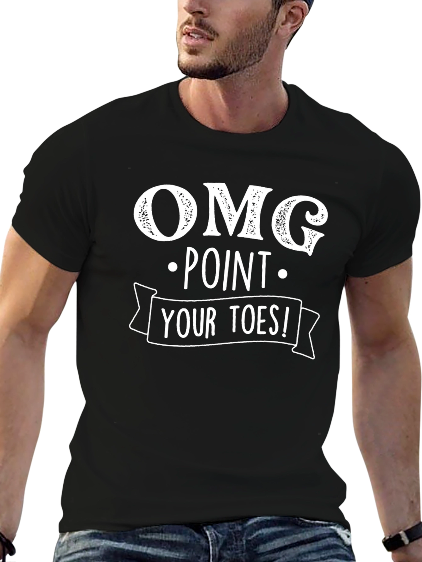 OMG Point Your Toes Black T-Shirt
