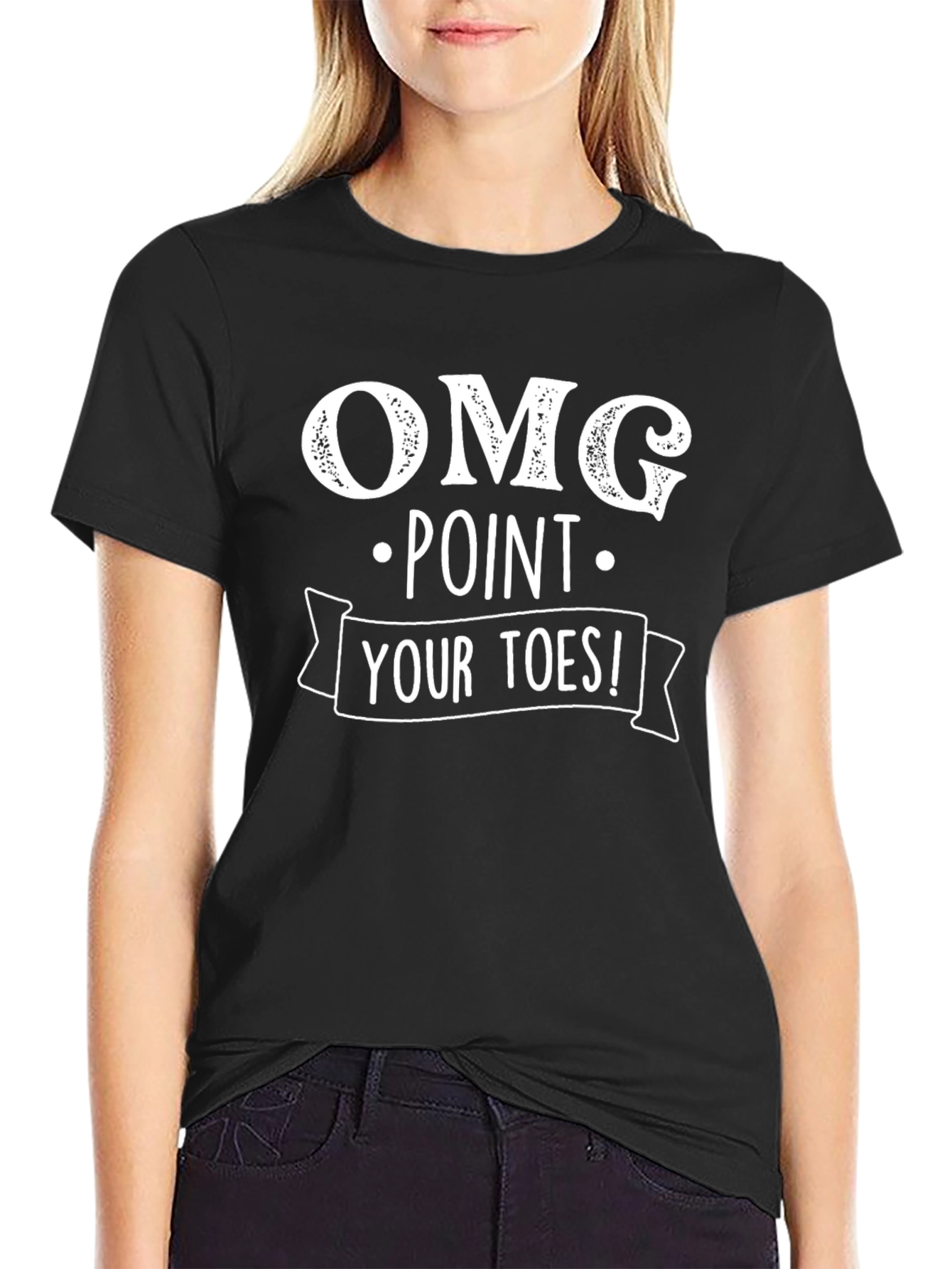 OMG Point Your Toes Black T-Shirt