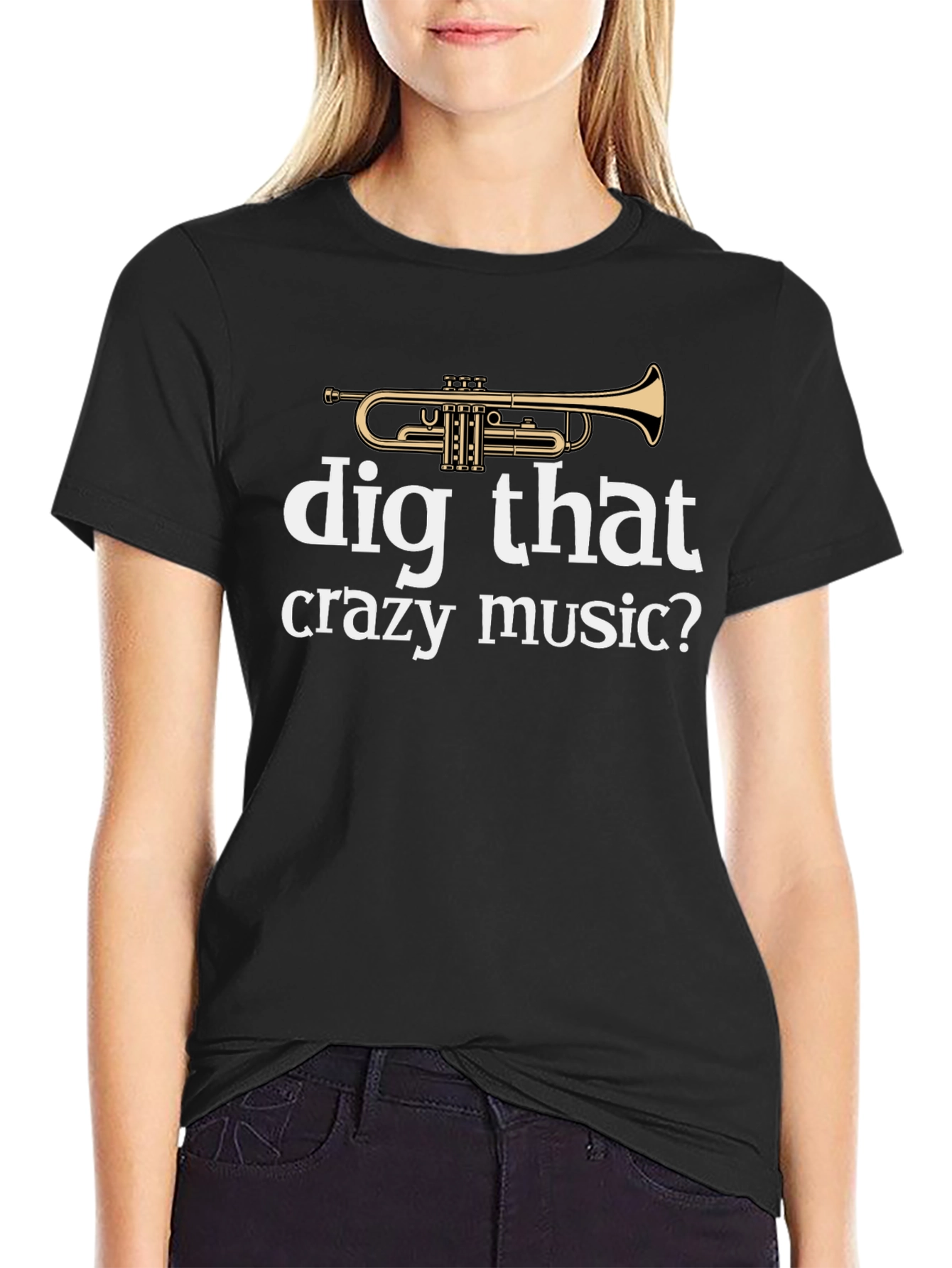 Dig That Crazy Music Trumpet Graphic Tee