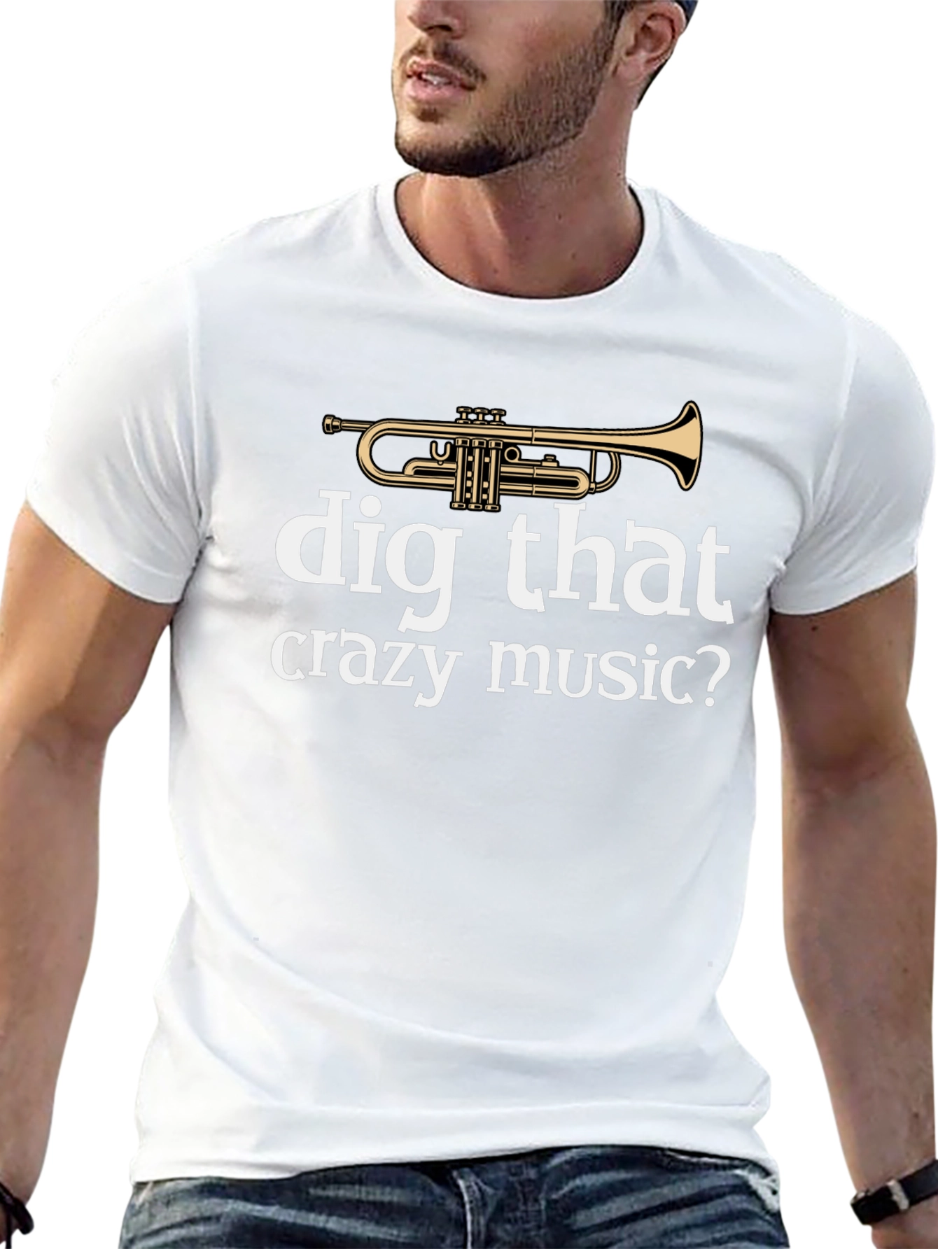 Dig That Crazy Music Trumpet Graphic Tee