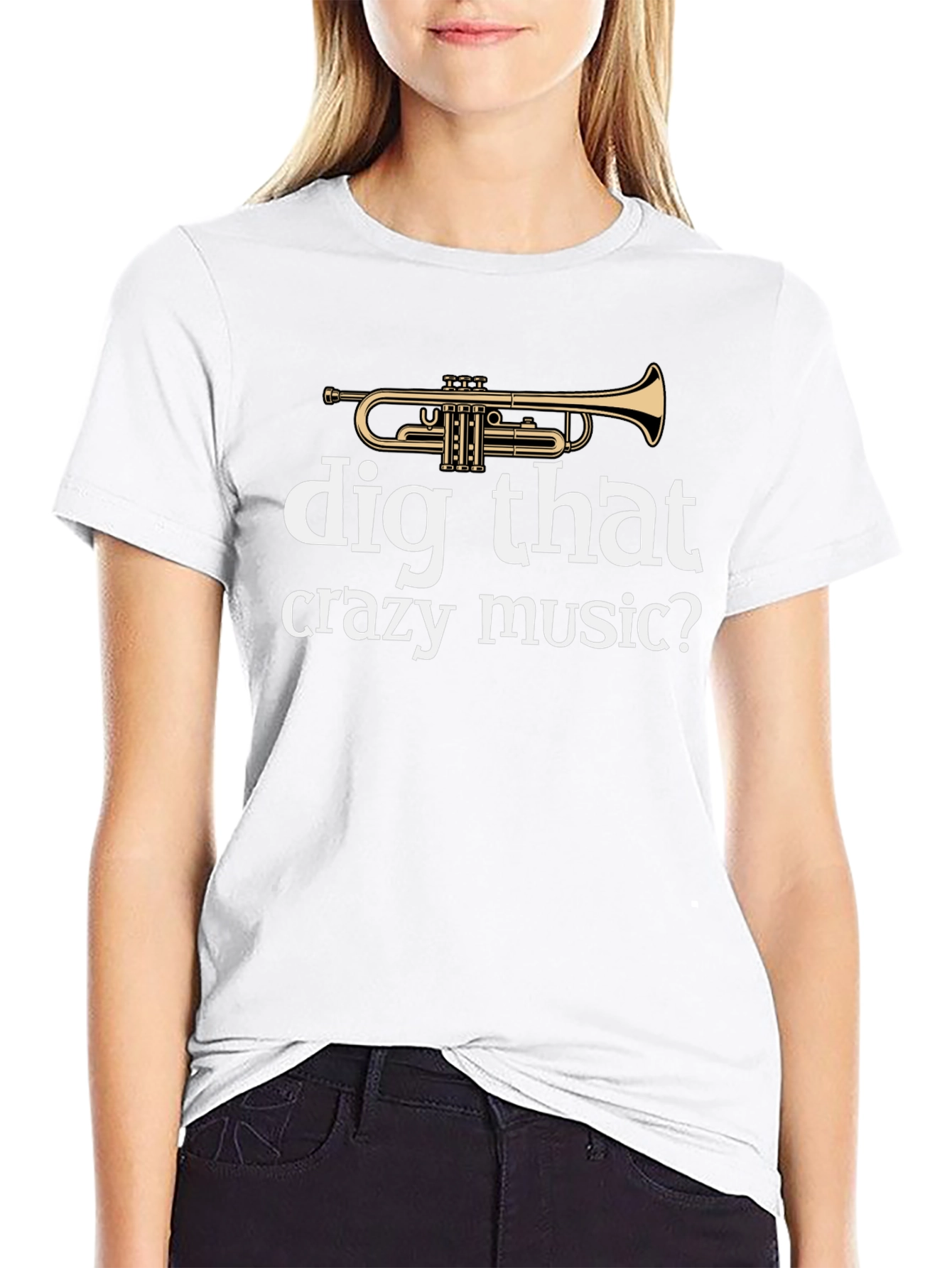 Dig That Crazy Music Trumpet Graphic Tee