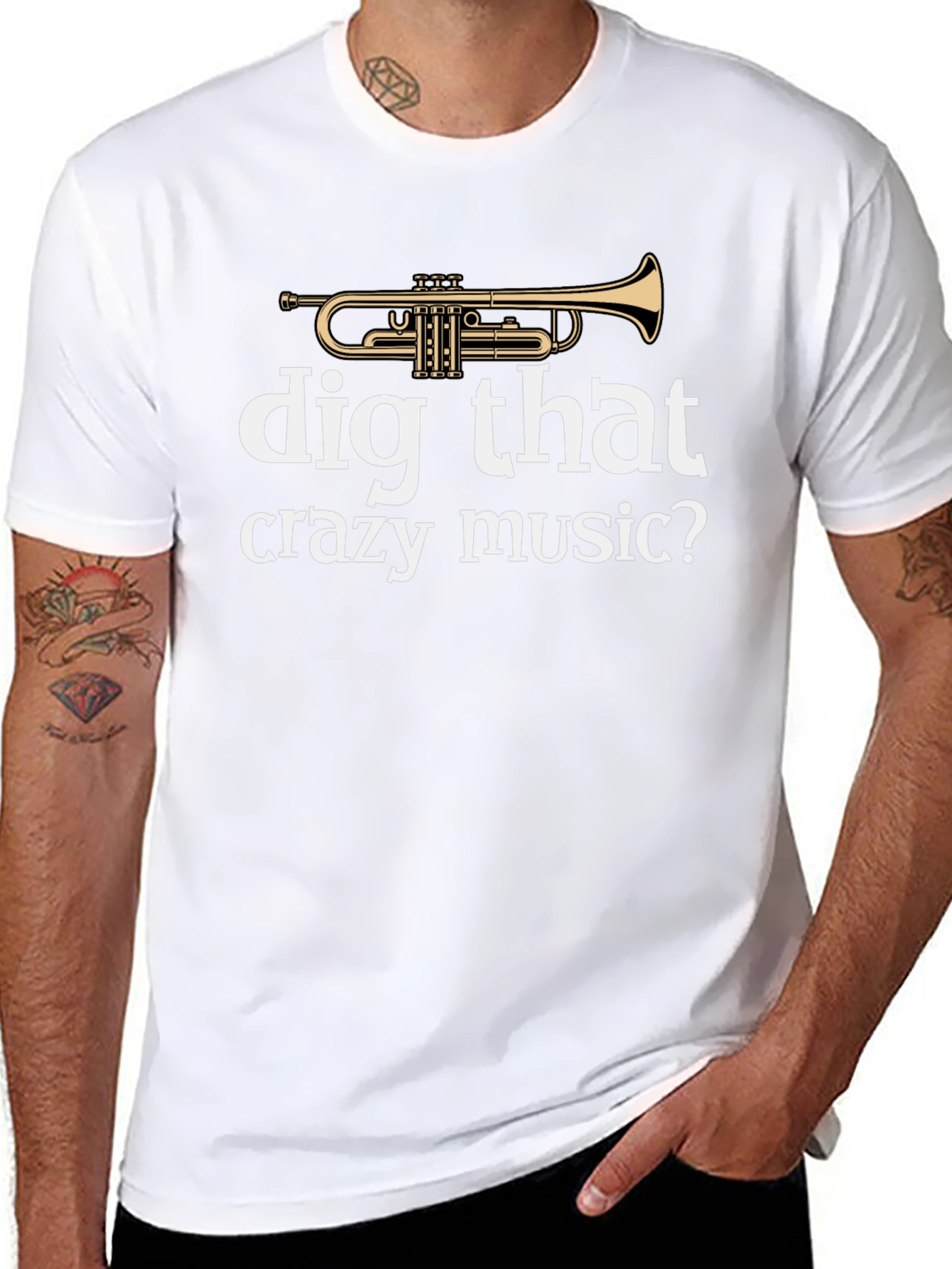 Dig That Crazy Music Trumpet Graphic Tee