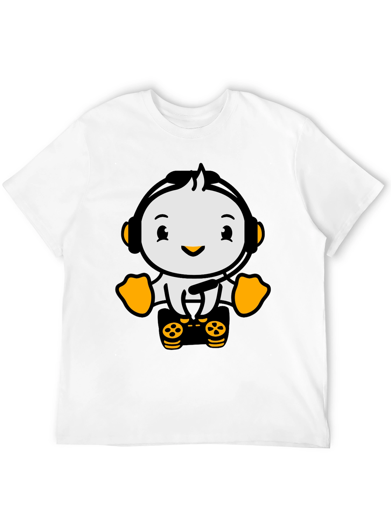 Gamer Penguin T-Shirt - Black Cotton Tee