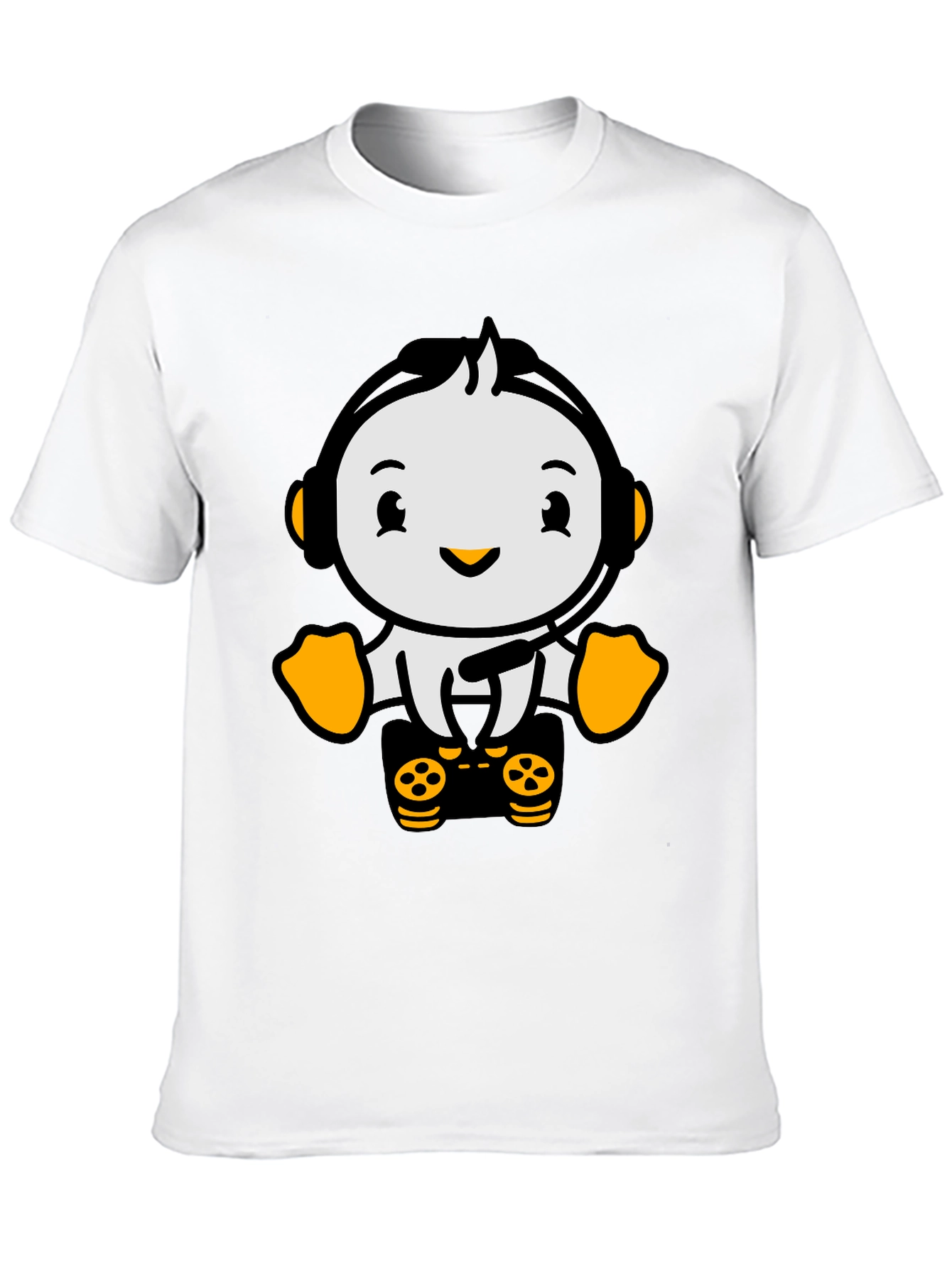 Gamer Penguin T-Shirt - Black Cotton Tee