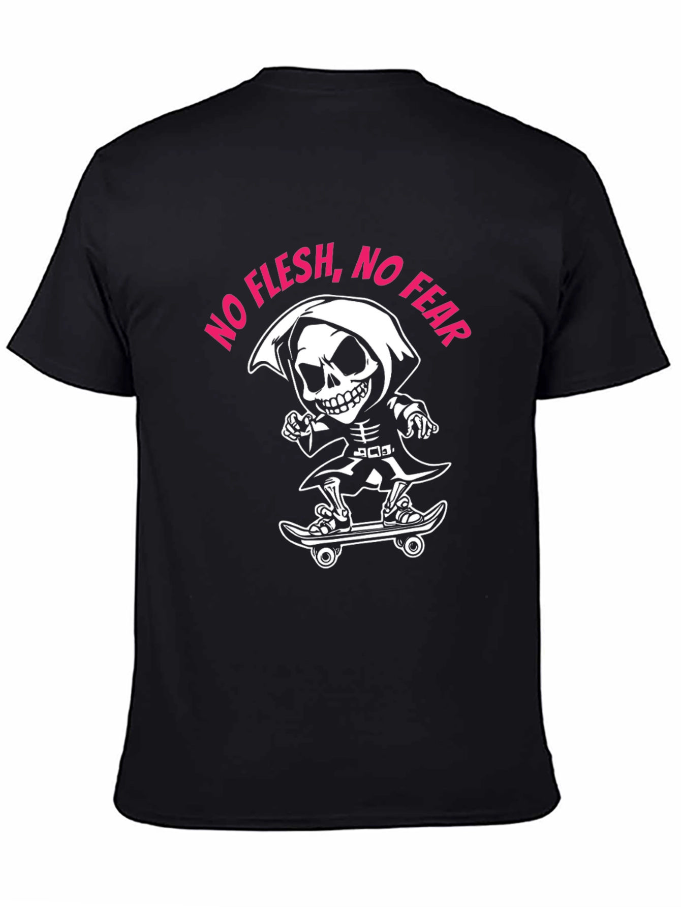 Grim Reaper Skateboarder Black T-Shirt