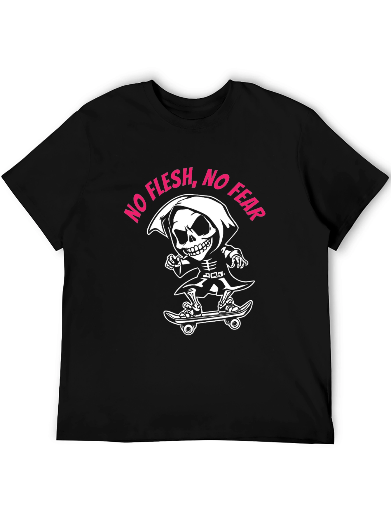 Grim Reaper Skateboarder Black T-Shirt
