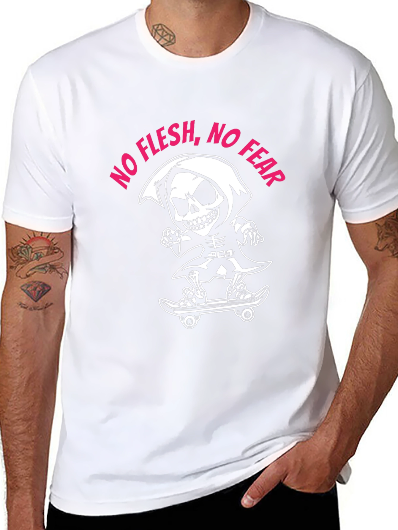 Grim Reaper Skateboarder Black T-Shirt