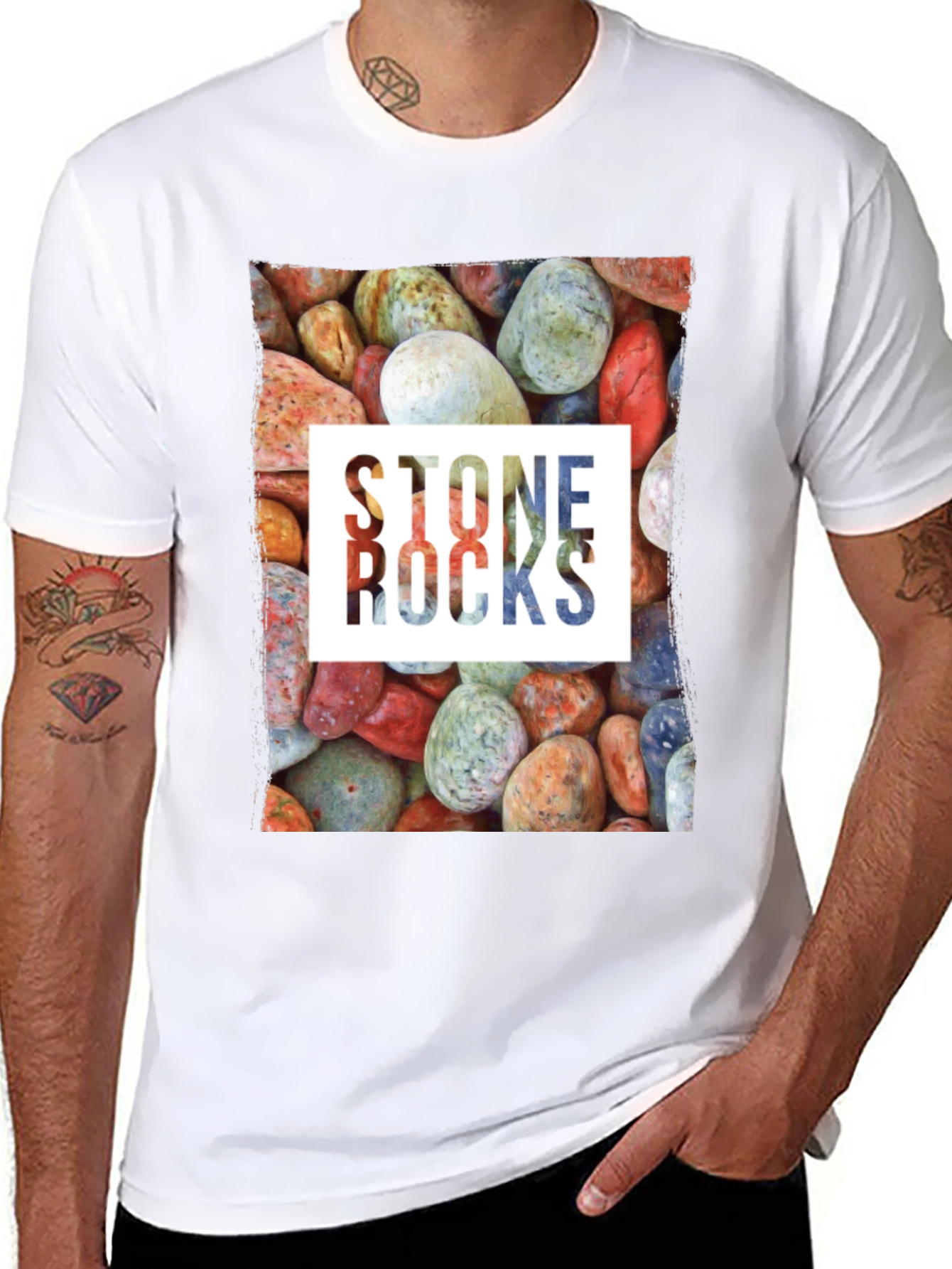 Stone Rocks Graphic Tee - Nature Lovers T-Shirt