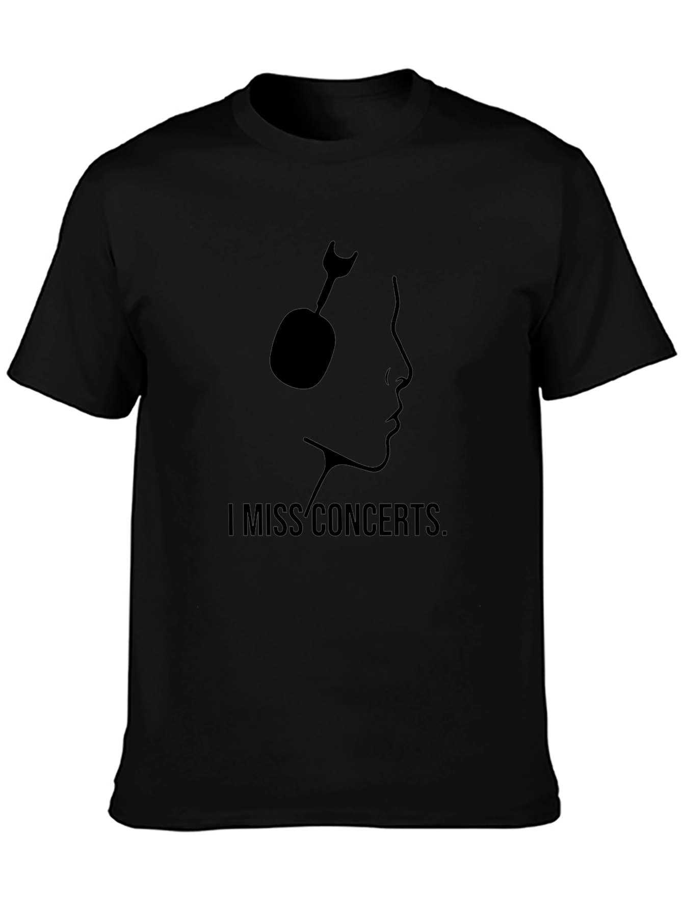 I Miss Concerts Black Graphic Tee