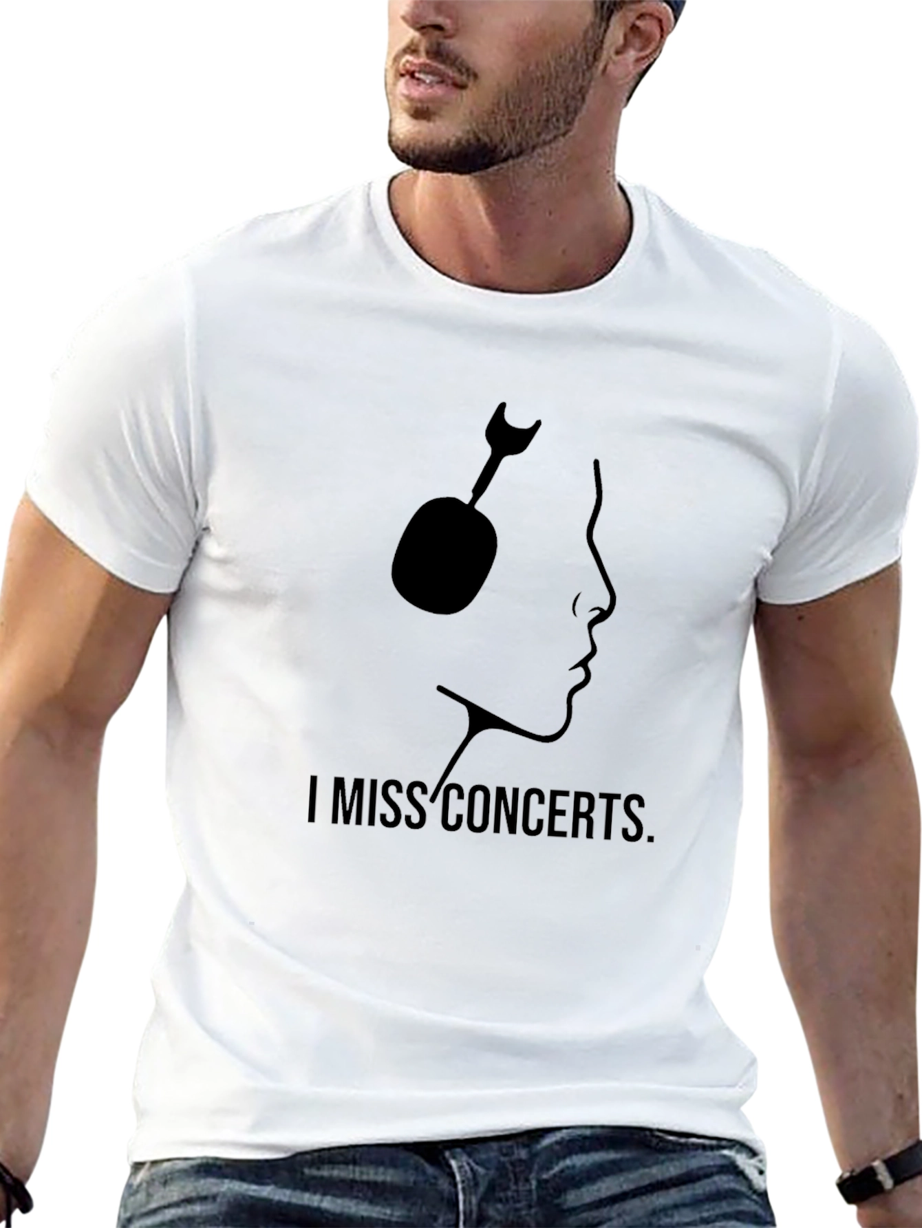 I Miss Concerts Black Graphic Tee