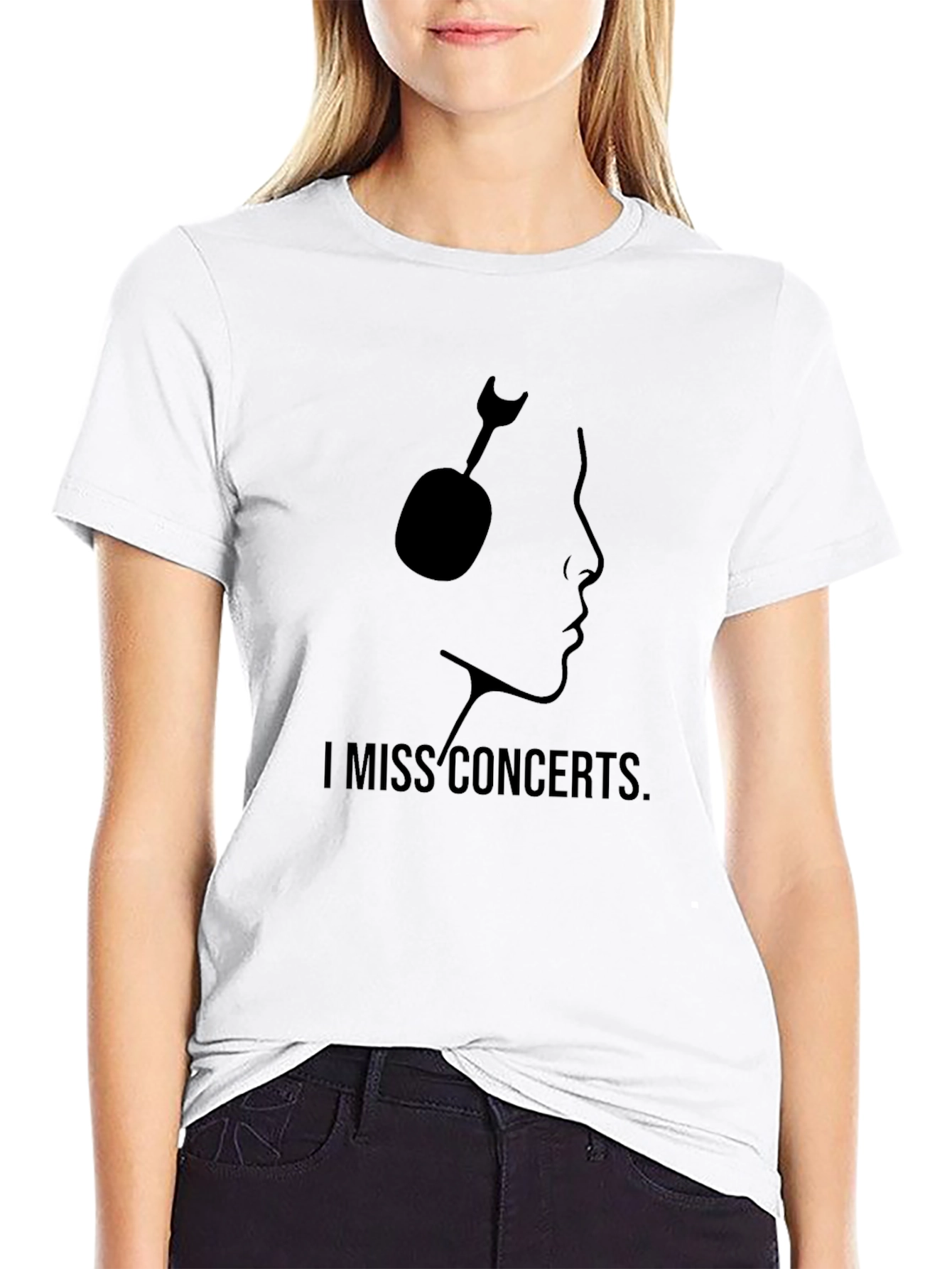 I Miss Concerts Black Graphic Tee