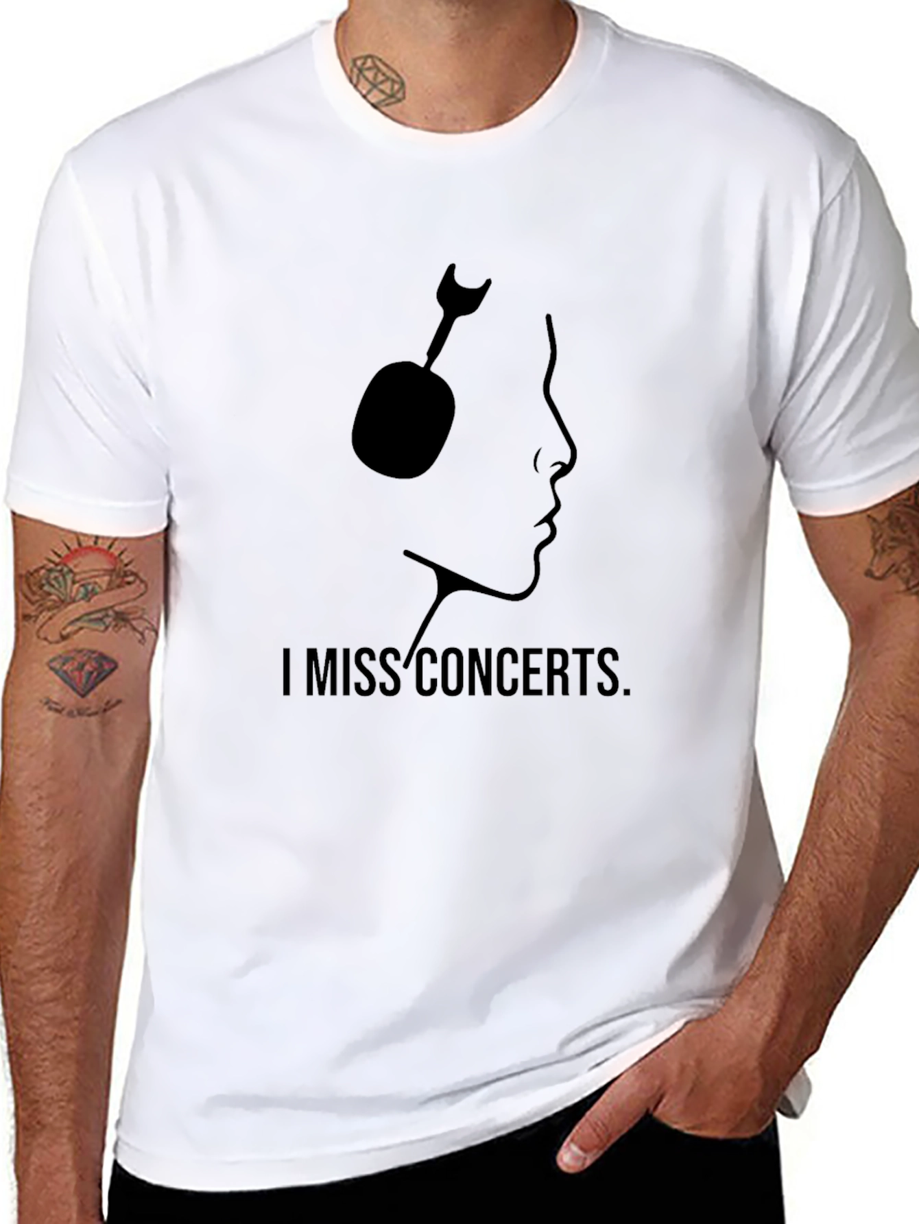 I Miss Concerts Black Graphic Tee