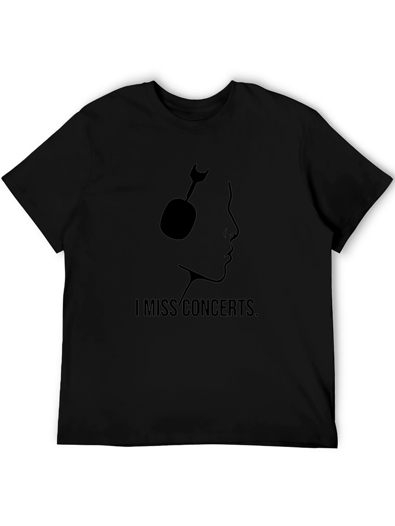 I Miss Concerts Black Graphic Tee