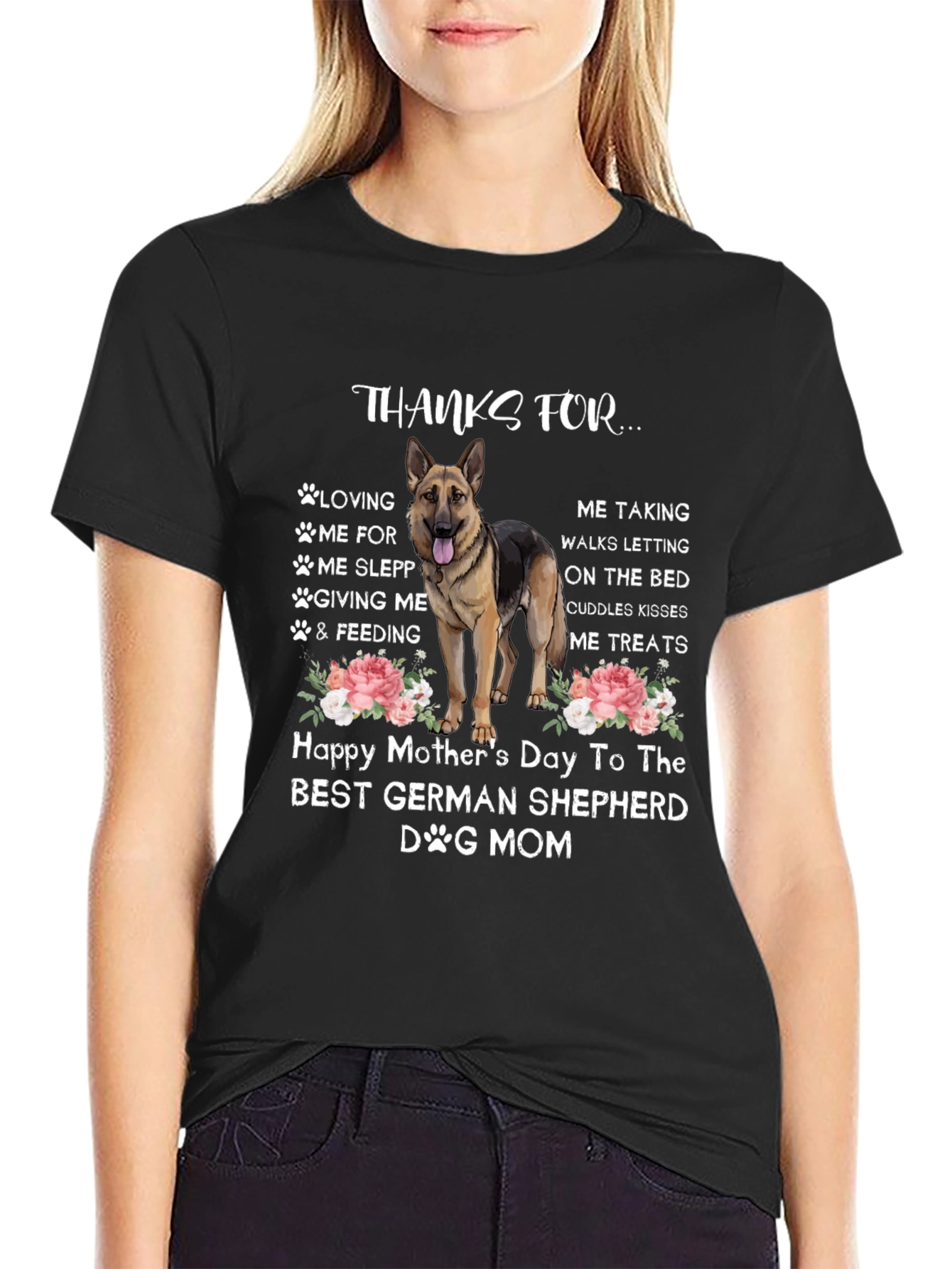 German Shepherd Dog Mom T-Shirt - Happy Mothers Day
