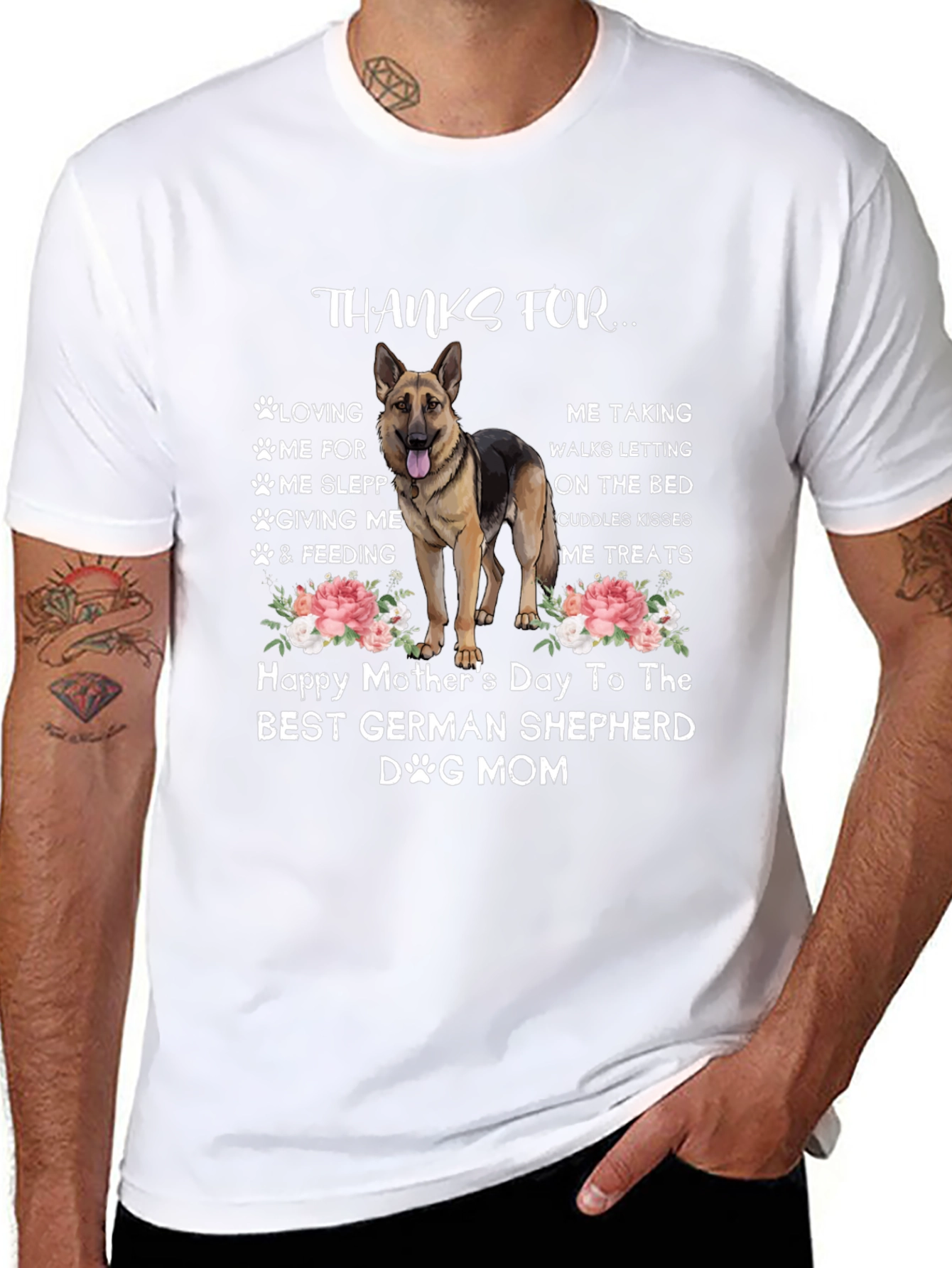 German Shepherd Dog Mom T-Shirt - Happy Mothers Day