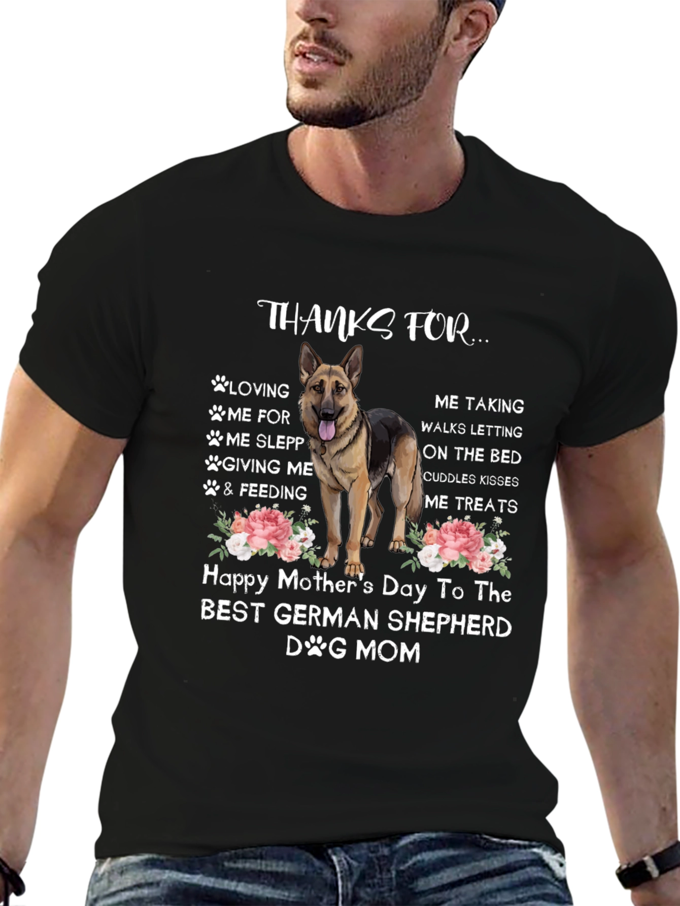German Shepherd Dog Mom T-Shirt - Happy Mothers Day
