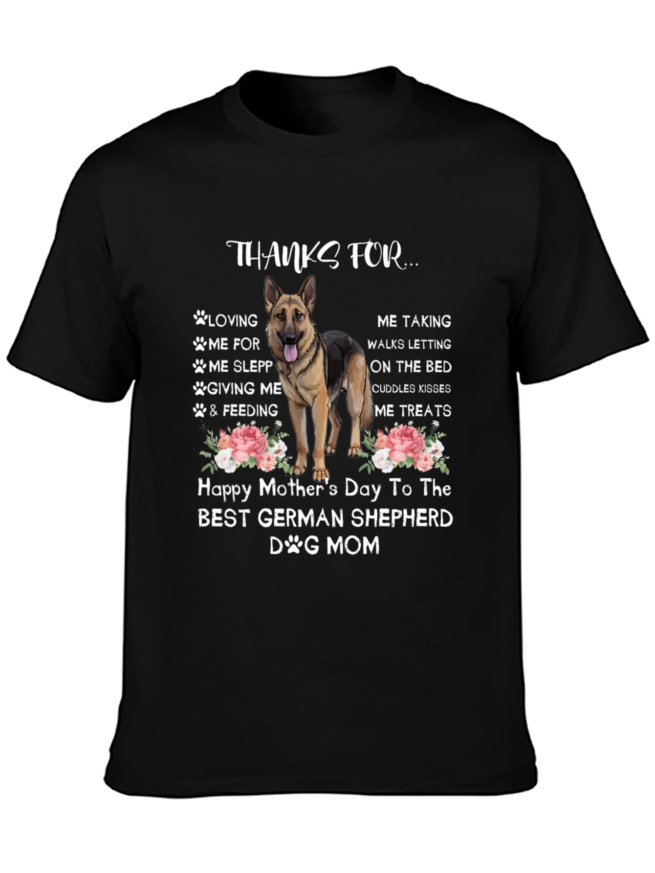 German Shepherd Dog Mom T-Shirt - Happy Mothers Day