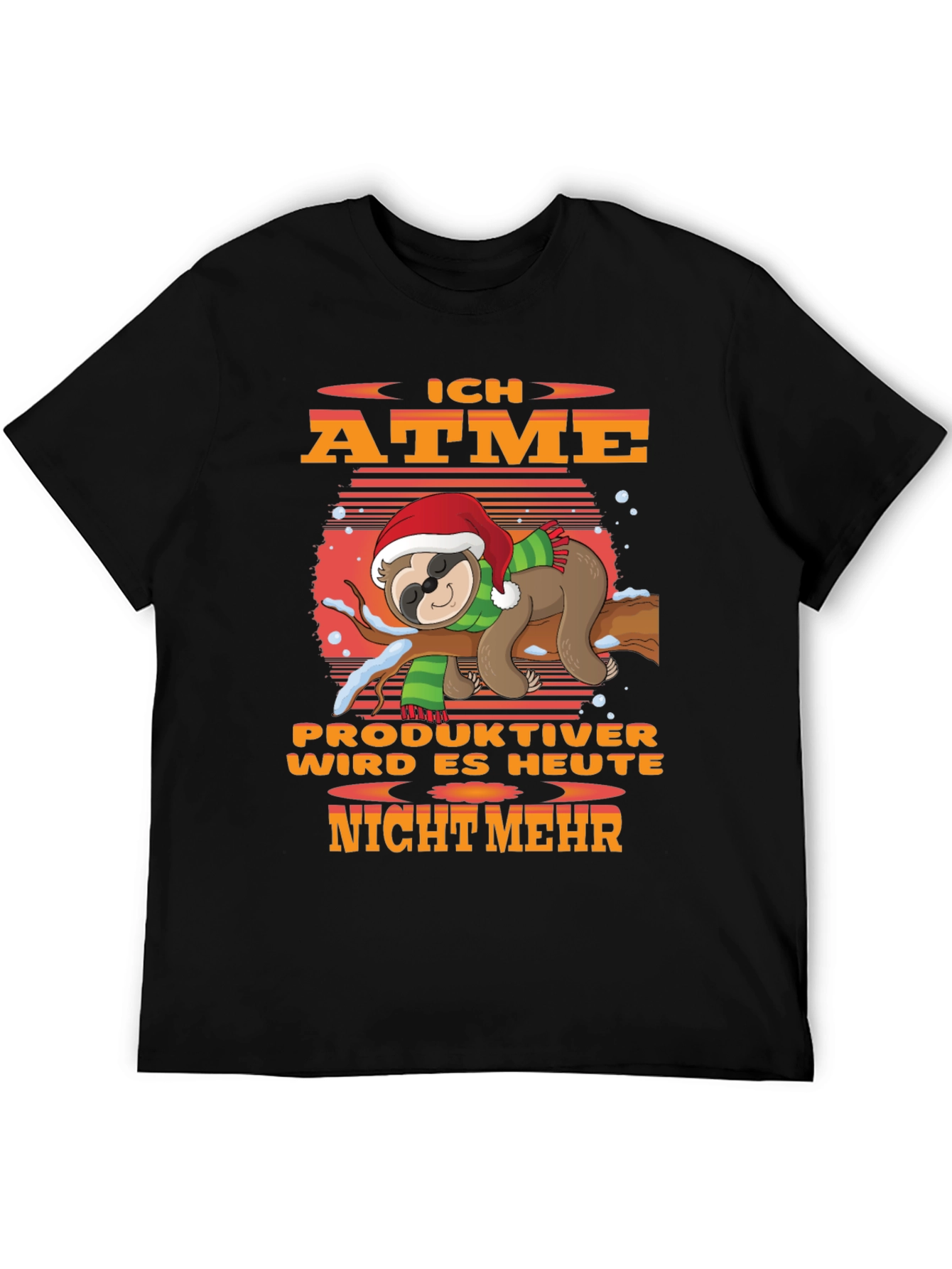 Funny Sloth Christmas T-Shirt - Ich Atme Productiver