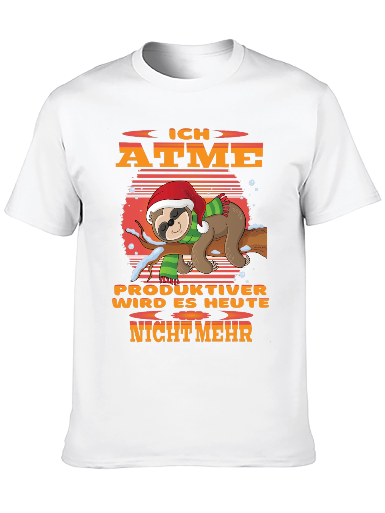 Funny Sloth Christmas T-Shirt - Ich Atme Productiver