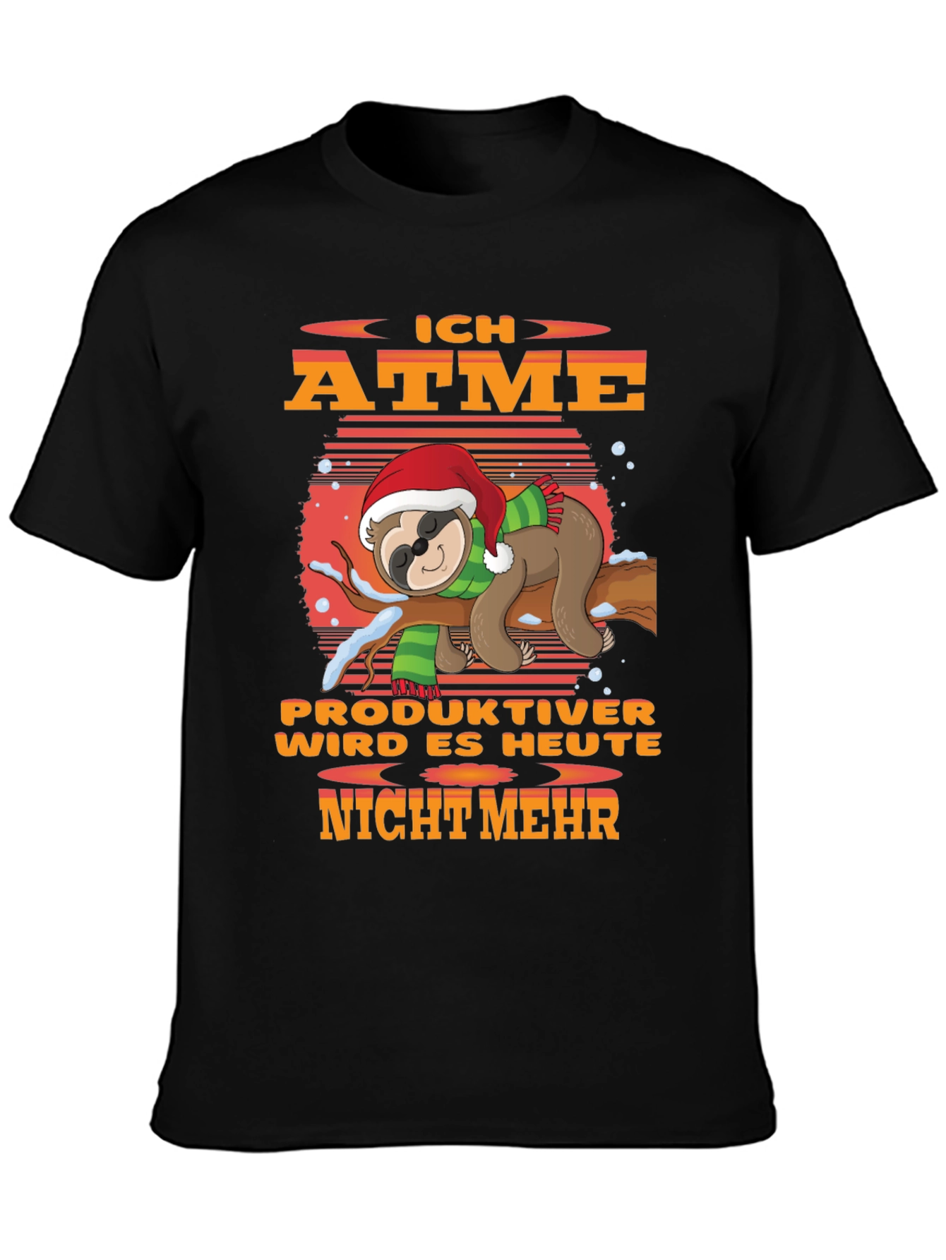 Funny Sloth Christmas T-Shirt - Ich Atme Productiver